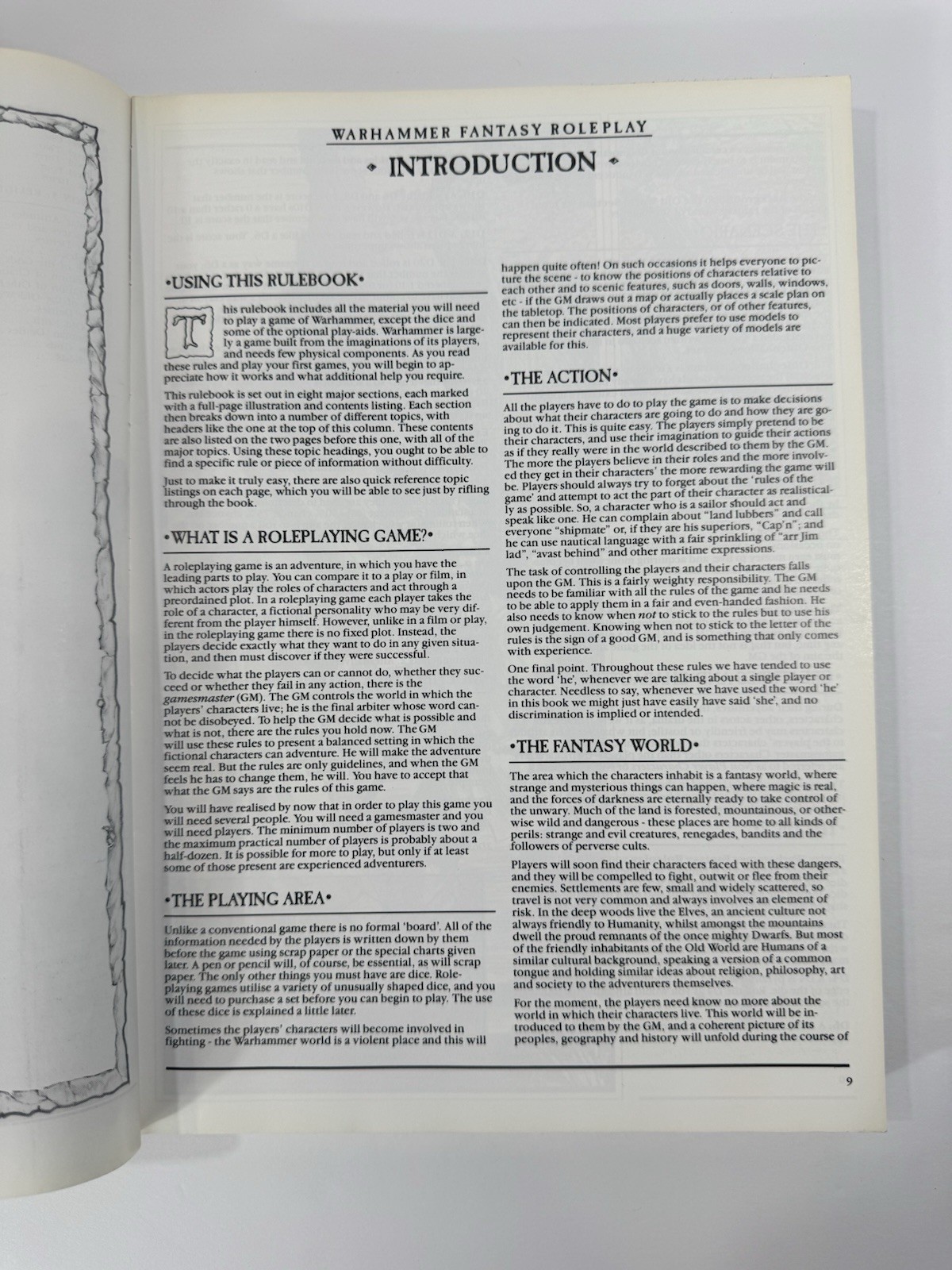 Warhammer Fantasy Roleplay RULEBOOK WFRP Games Workshop, 1988