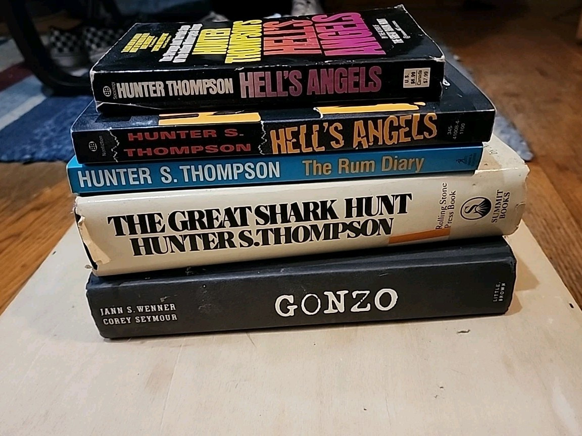 Lot Of 5 Hunter S. Thompson Books Hell’s Angels Rum Diary Gonzo Great Shark Hunt