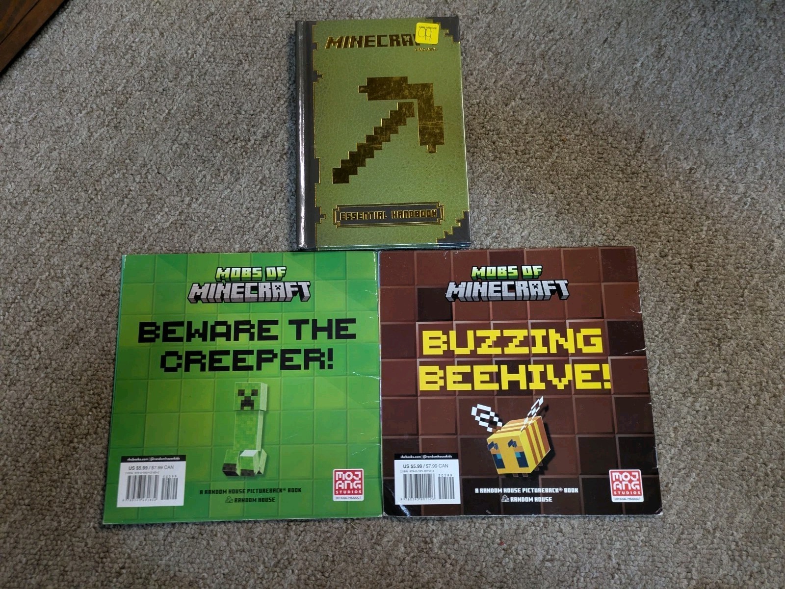 Lot Of 3 Minecraft Books – Essential Handbook, Buzzing Beehive, Beware Creeper