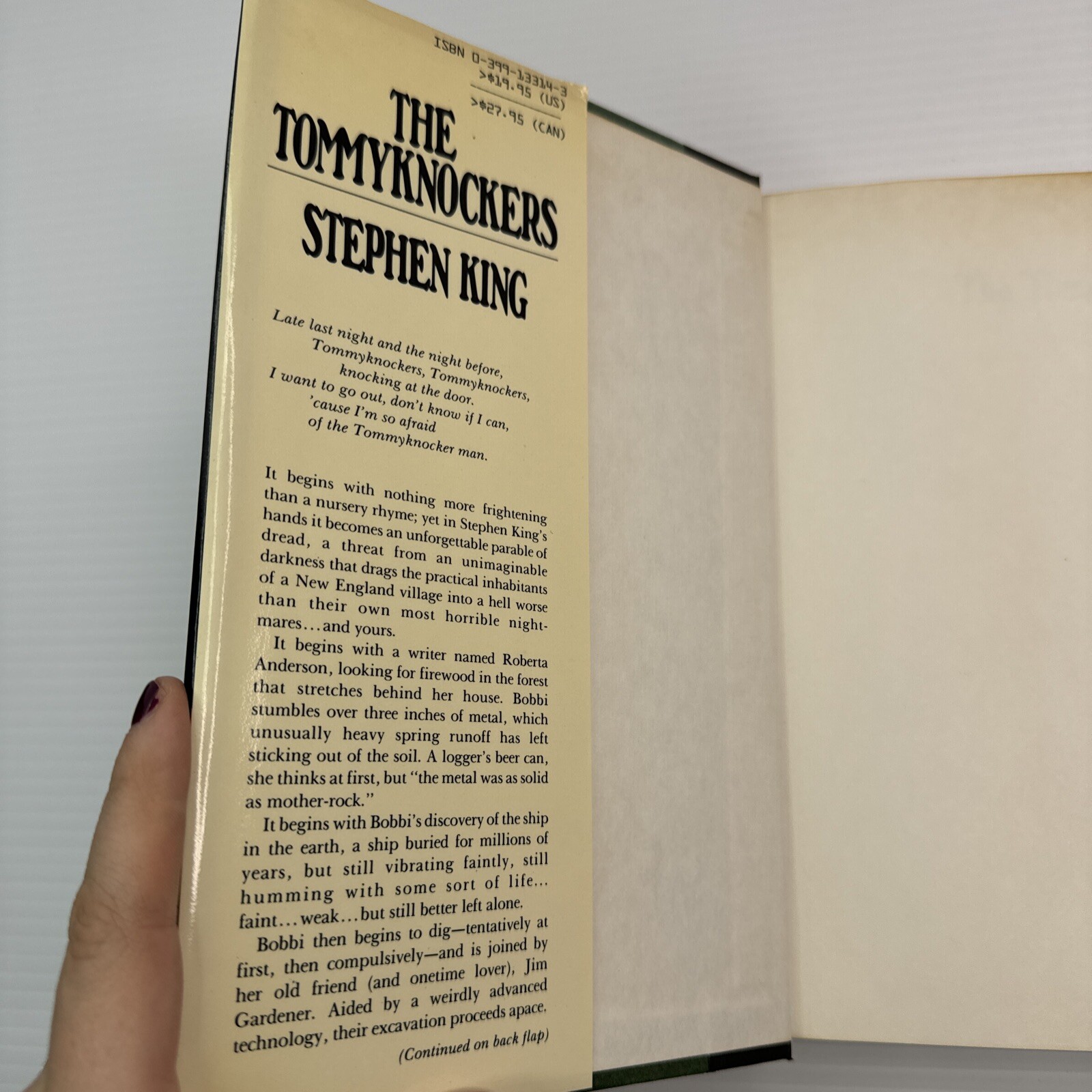The Tommyknockers Stephen King HC 1987 G P Putnam’s Sons Classic Horror
