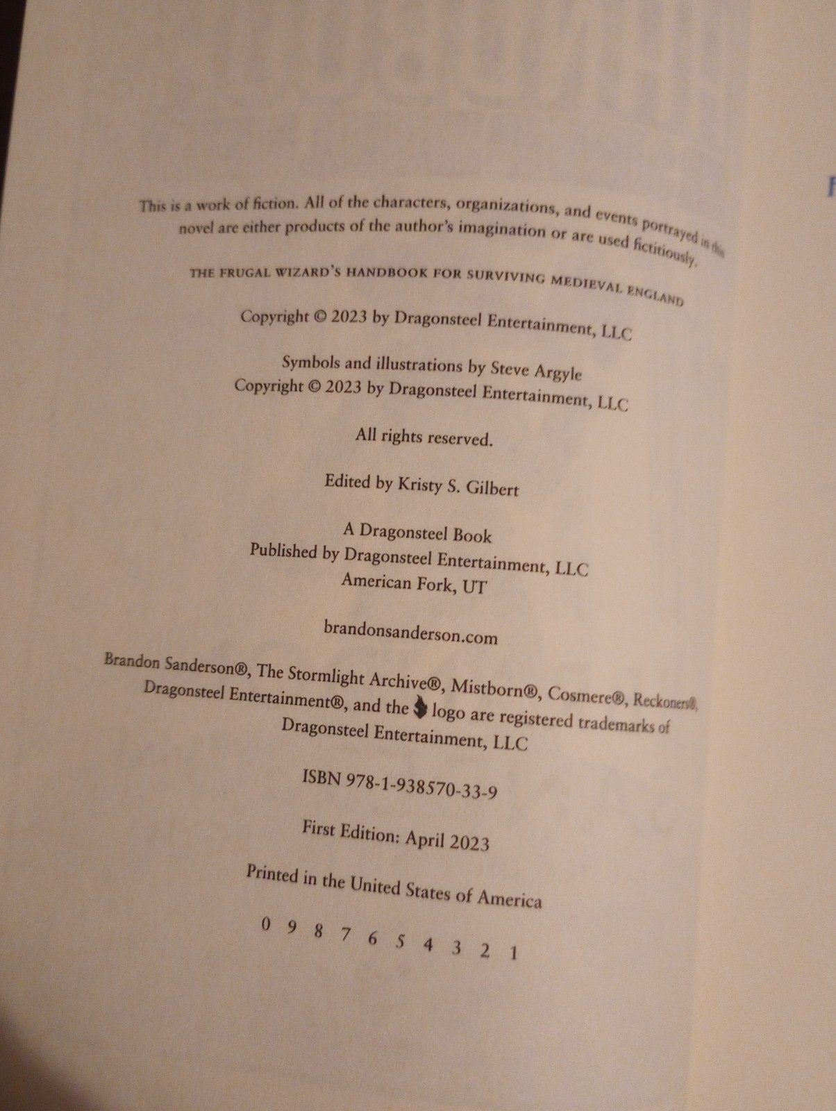 Frugal Wizard’s Handbook for Surviving Medieval England by Brandon Sanderson