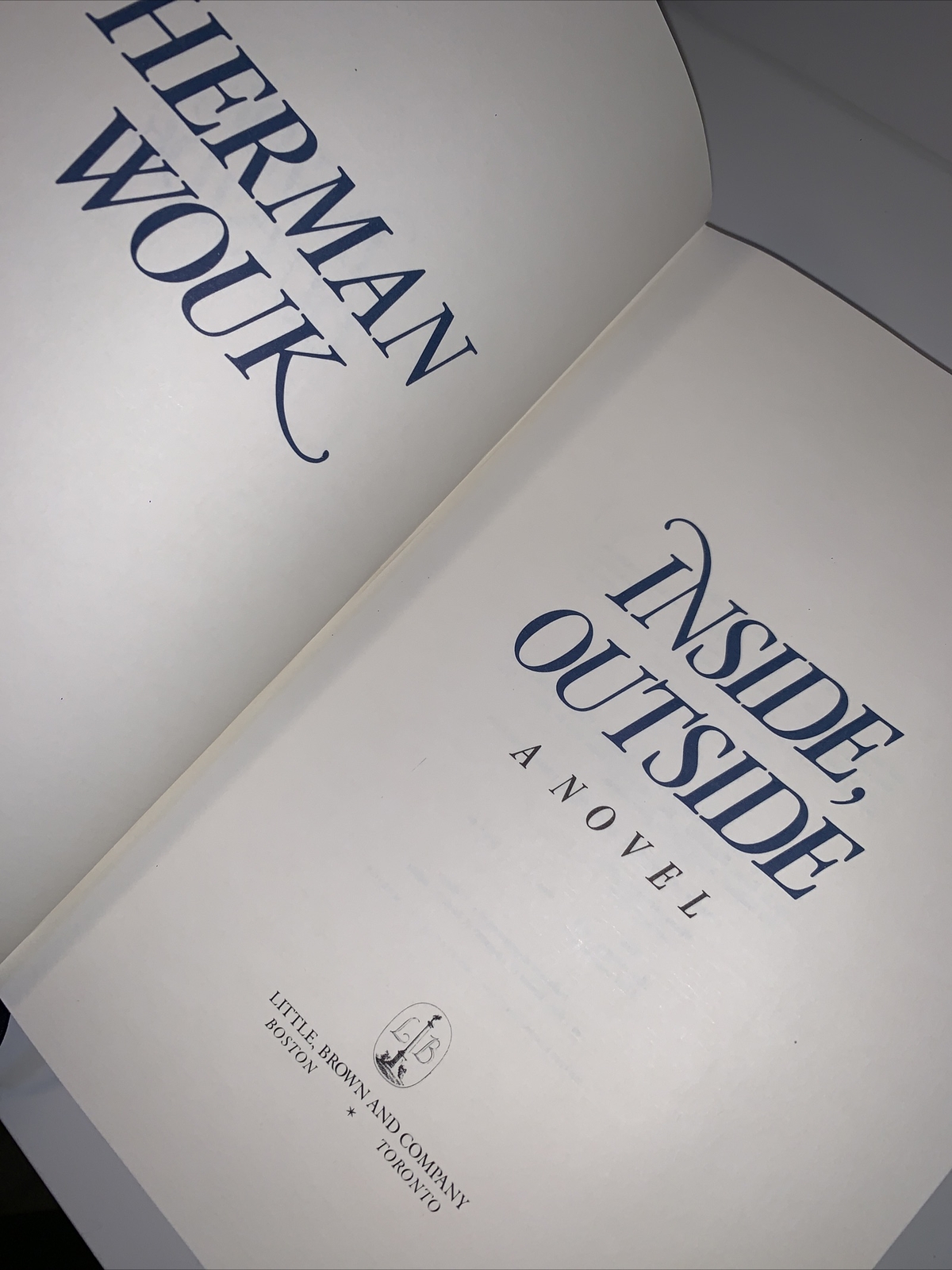 SIGNED – INSIDE, OUTSIDE by Herman Wouk (1985, Hardcover) #397 of 1565 Blue Ink!
