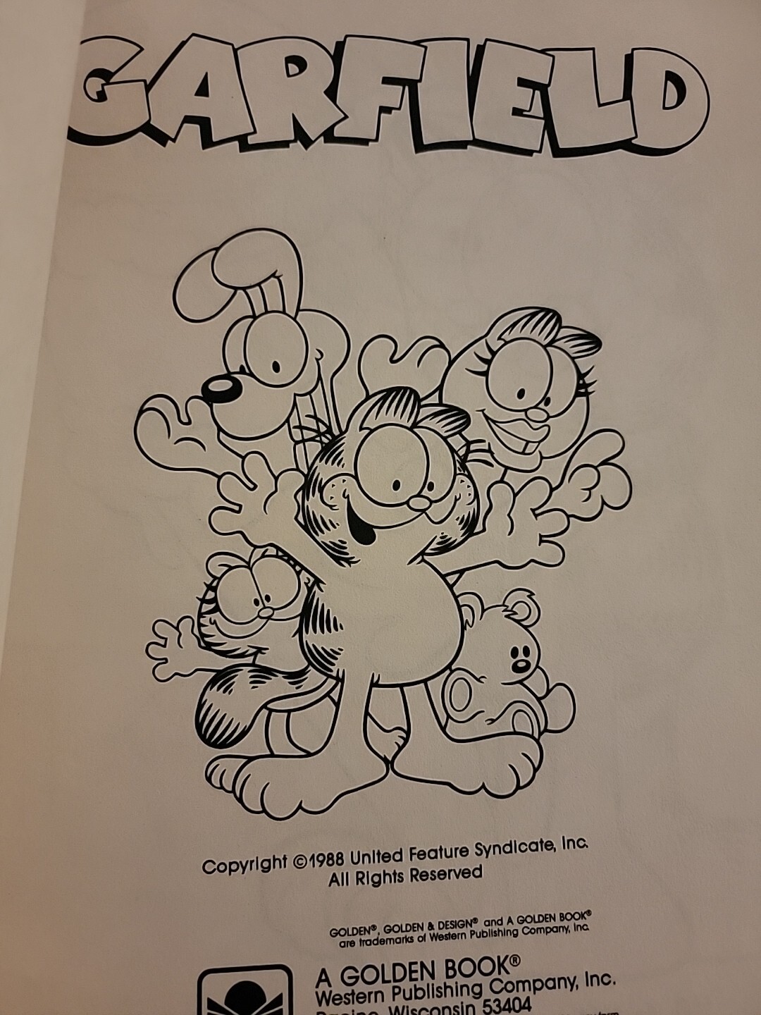 Garfield 1988 A Coloring Book By Golden 31 Pages Vintage Unused