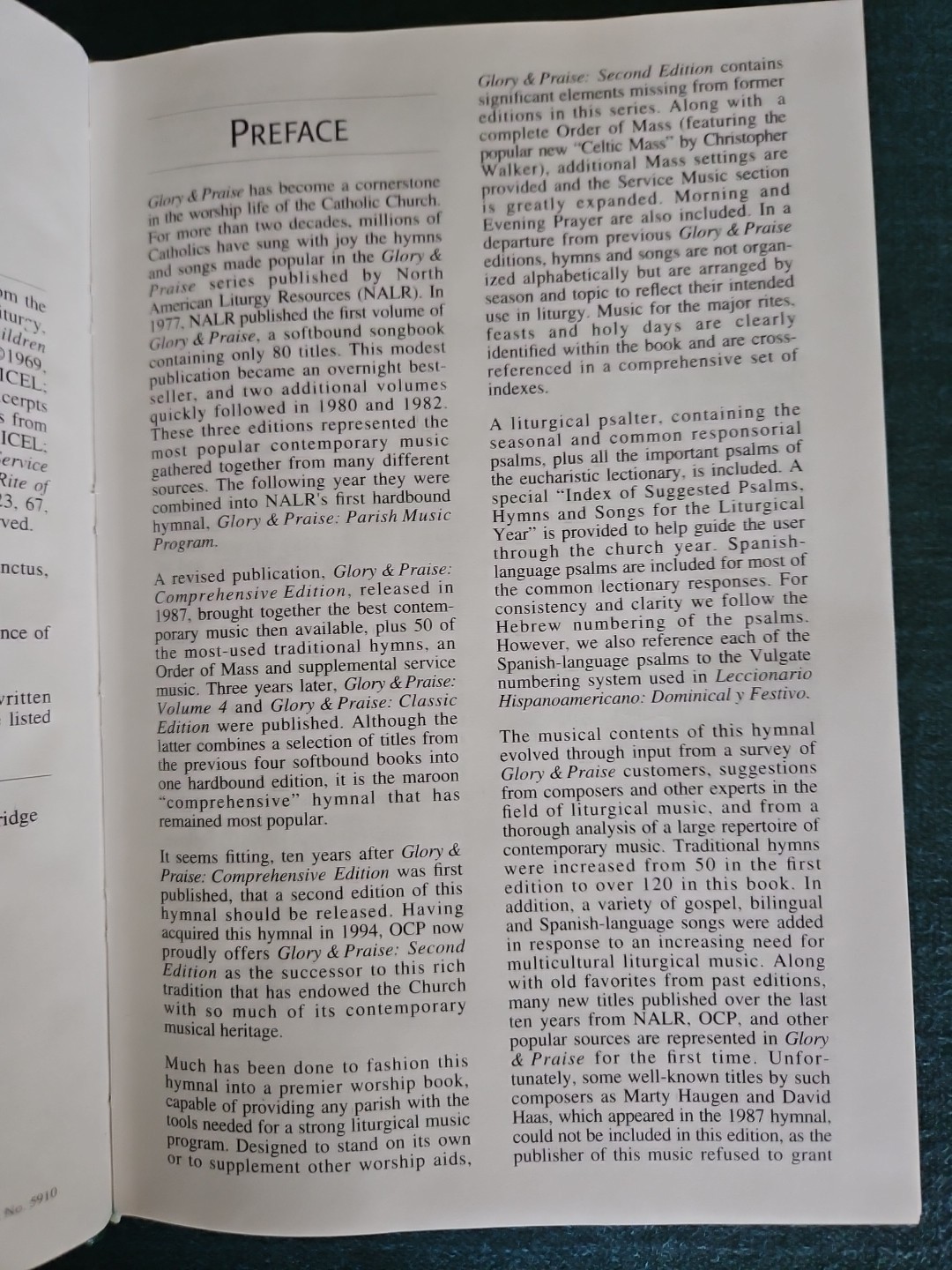 Glory and Praise: Hymnal Second Edition by OCP 1997 Hardcover