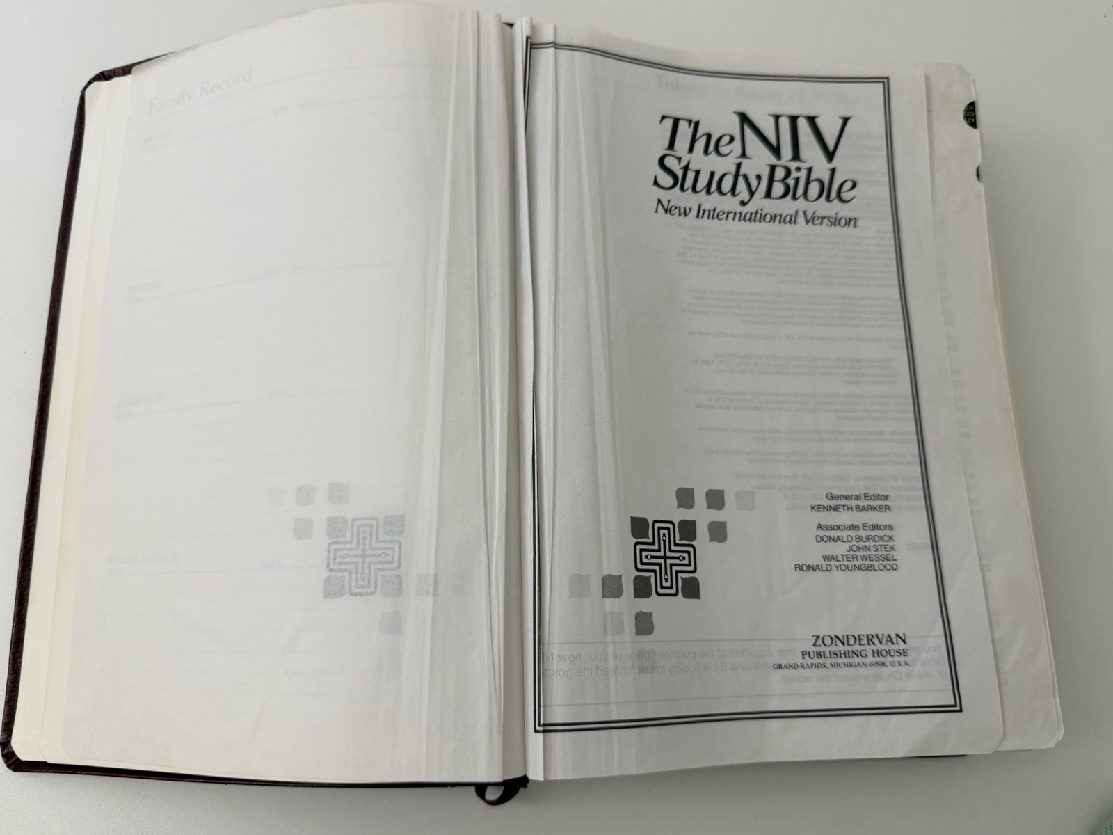 Zondervan NIV 1985 Study Bible Red Letter Bonded Leather Gilded Nice Copy