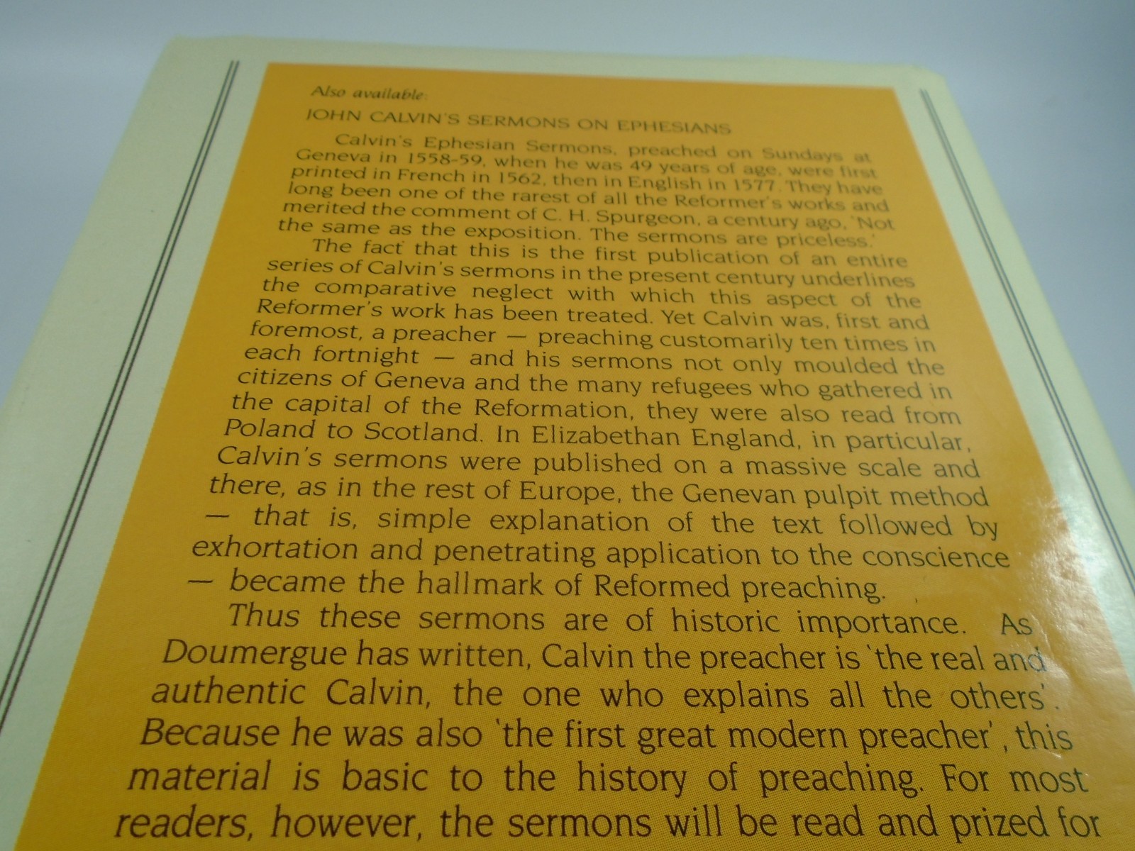 Sermons on 2 Samuel John Calvin Chapter 1 to 13 Translated by Douglas Kell