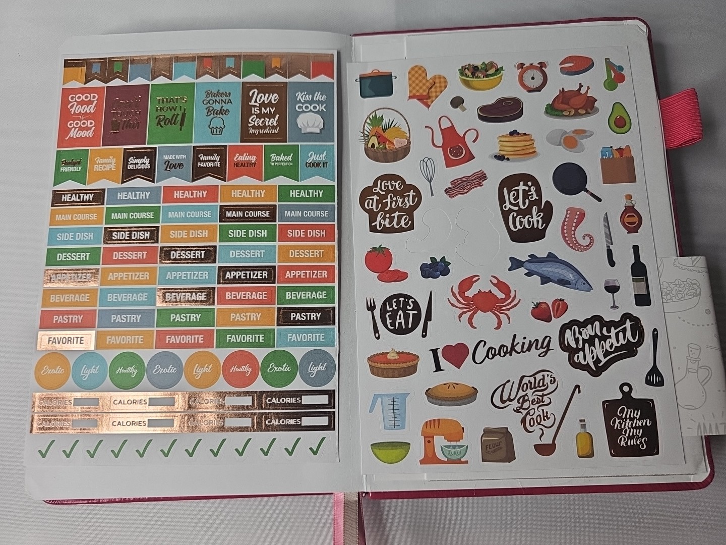 Pink Clever Fox Recipe Book – 60 Pages A5 Cooking Journal w/ Faux Leather Cover
