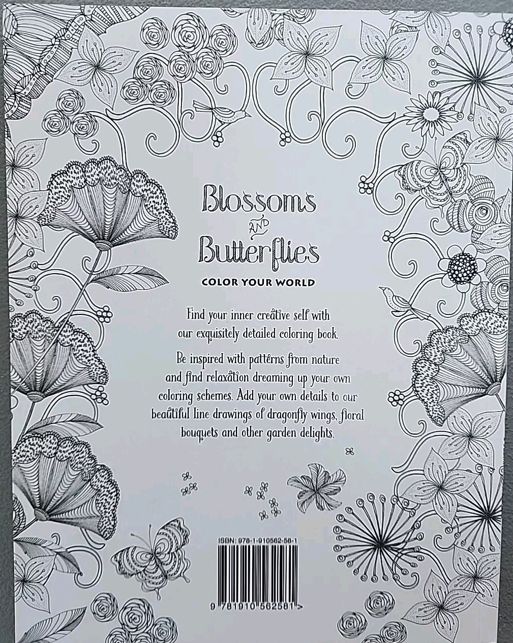 Blossoms & Butterflies Color Your World Coloring Book Jane Heyes B2 New