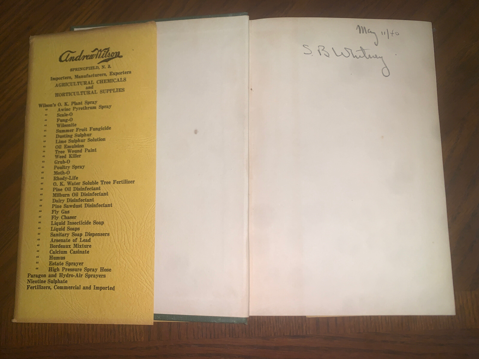 Insects And Their Control By Andrew Wilson 2nd Printing 1931 Horticulture Nature