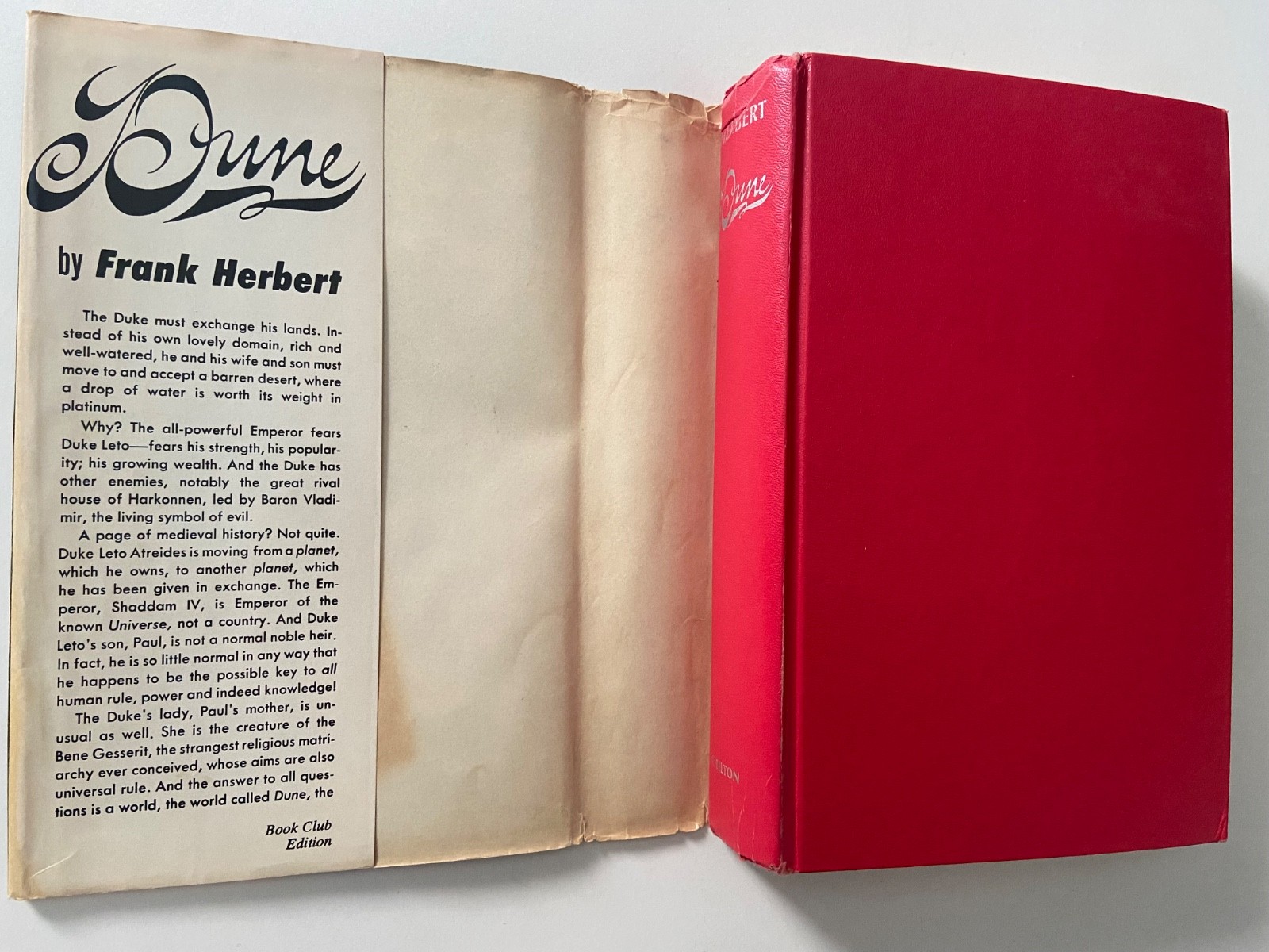 Dune Frank Herbert 1965 BCE Book Club Edition HCDC Gutter Code 43Q