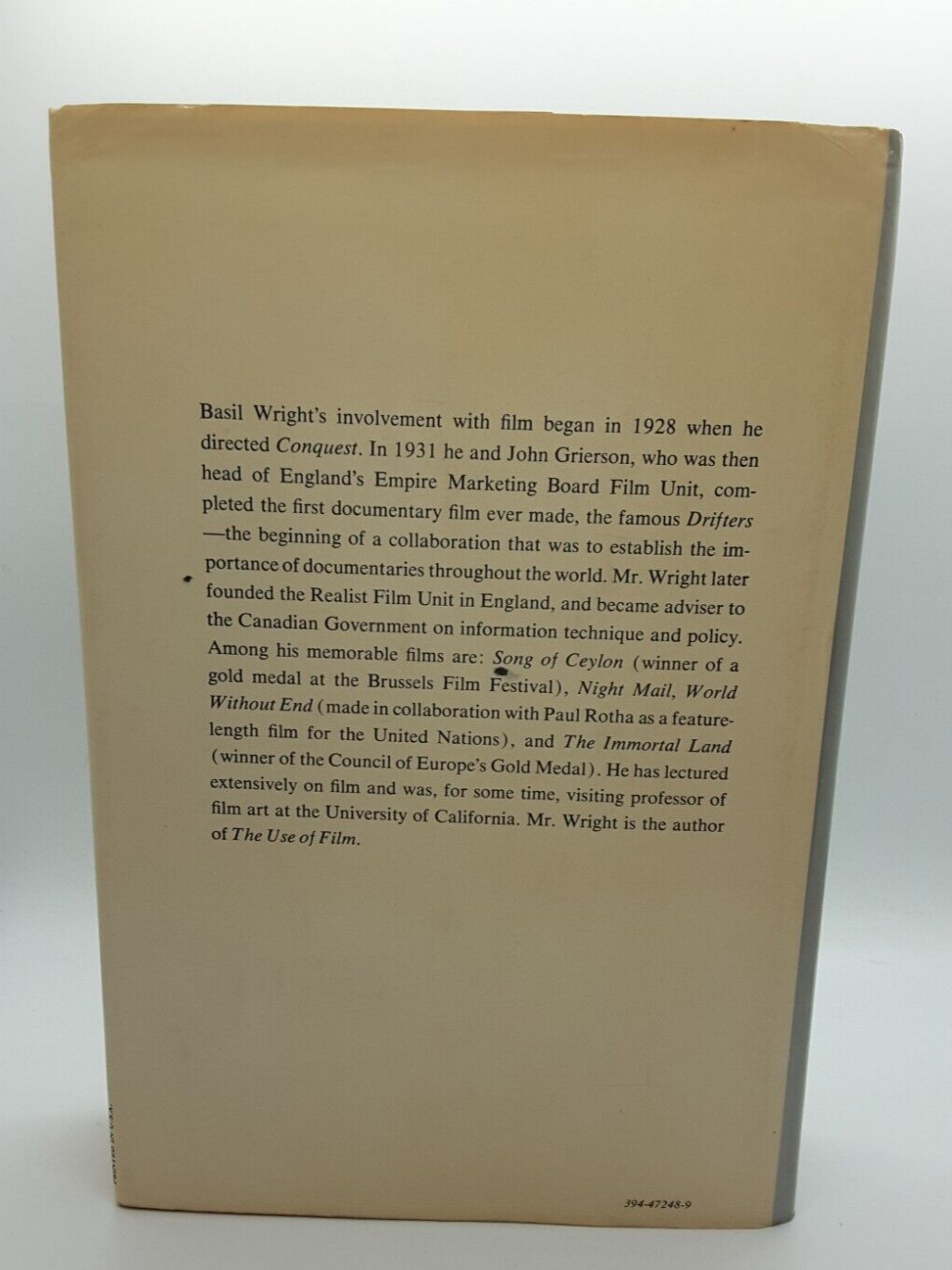 THE LONG VIEW (1974) by Basil Wright (Hardcover) ~First American Edition~