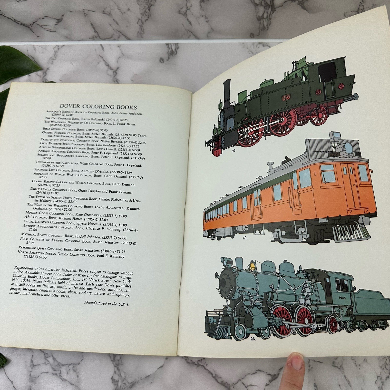 Dover Coloring Book Vintage Antique Locomotives Blank 1976 Tre Tryckare Company