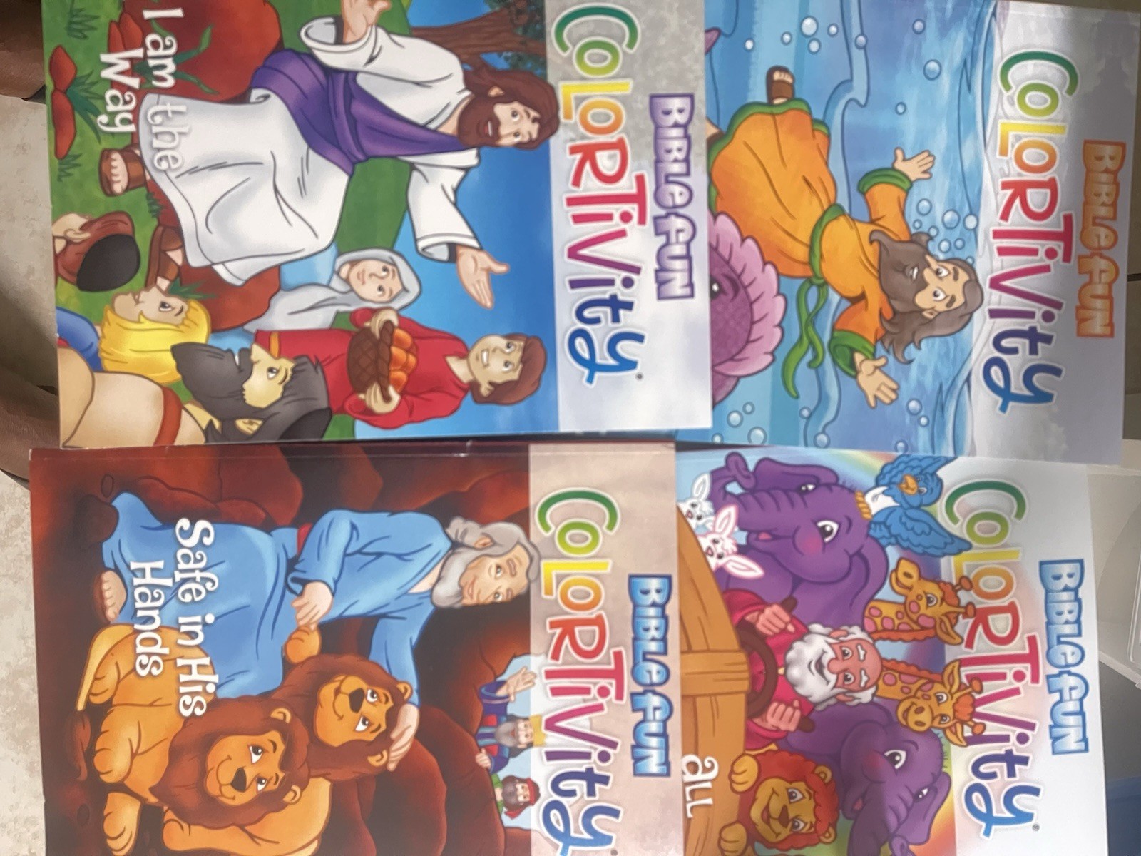 Bible Fun Colortivity Activity & Coloring Book Set of 4 Over 250 pages Assorted