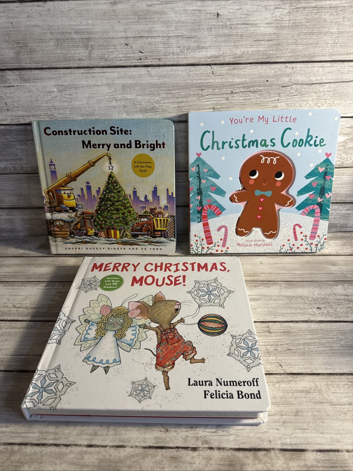 NEW! Lot Of 3 Christmas Touch Feel Experience Books Christmas Cookie + 2 More