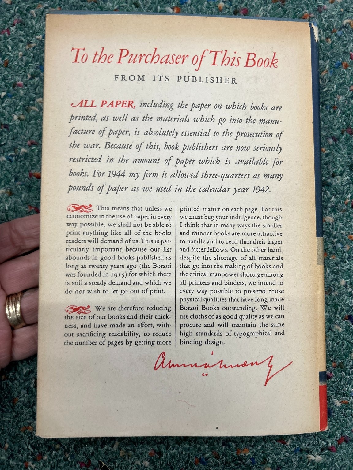 American Character D.W. Brogan 1944 Book-of-the-Month Wartime Knopf Nonfiction