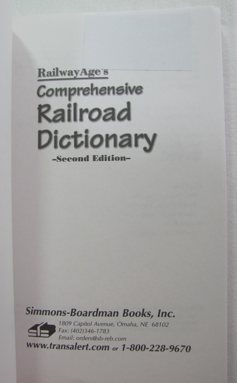 Railway Age’s Comprehensive Railroad Dictionary Paperback 282 Pages in VG+ Cond.