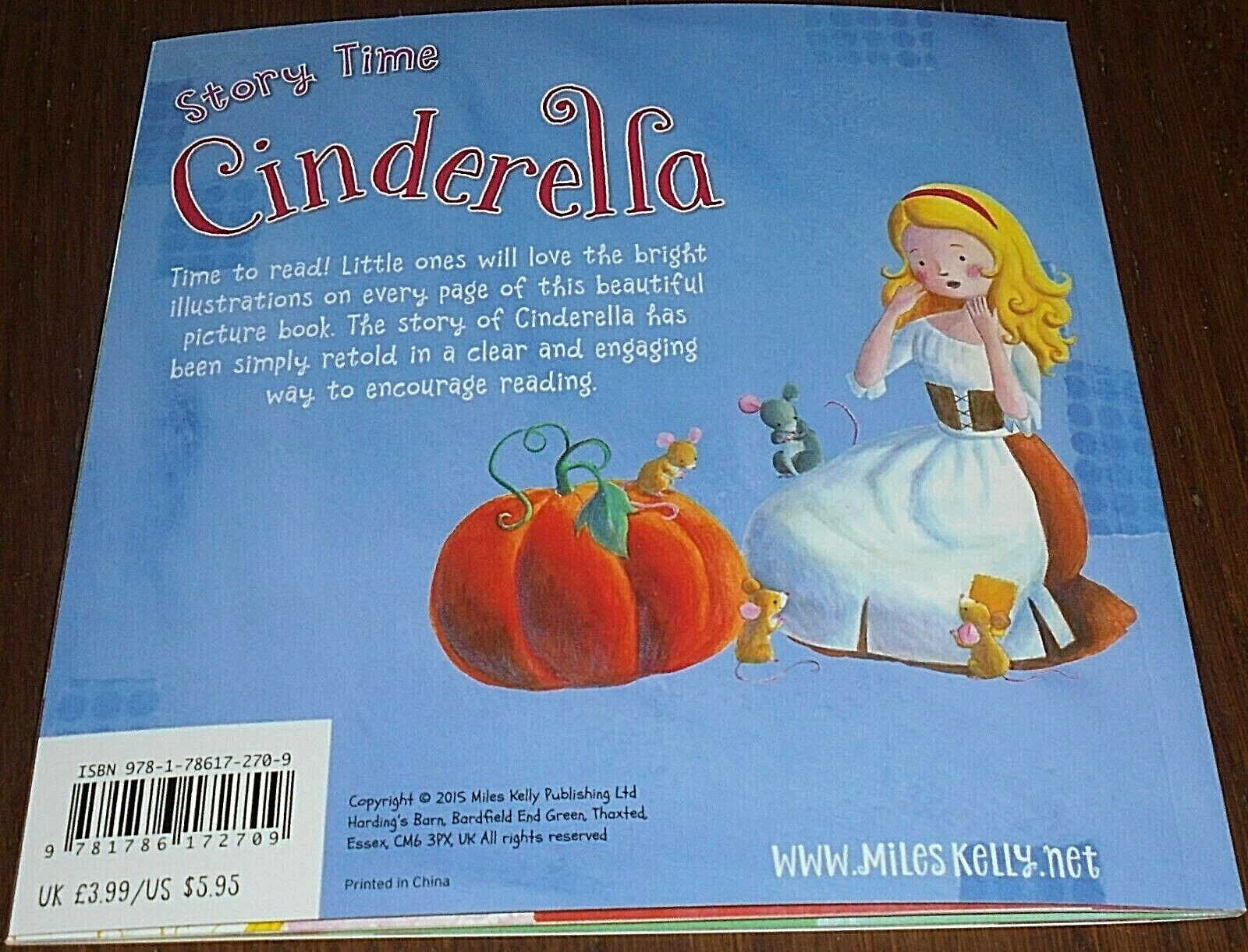 STORY TIME CINDERELLA BOOK (17cm X 17cm) 2015 BRAND NEW