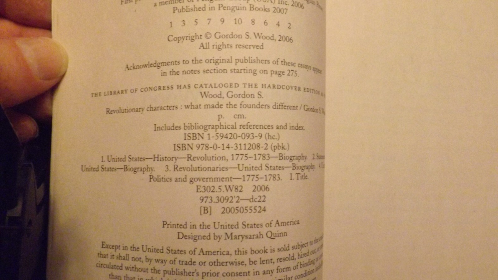 Revolutionary Characters : What Made the Founders Different by Gordon S. Wood…