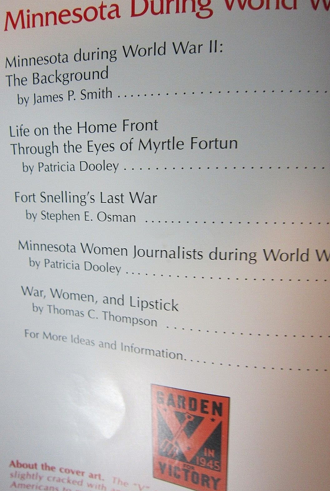 MINNESOTA DURING WORLD WAR II~MN Historical Society~PB~35 Pages~Homefront