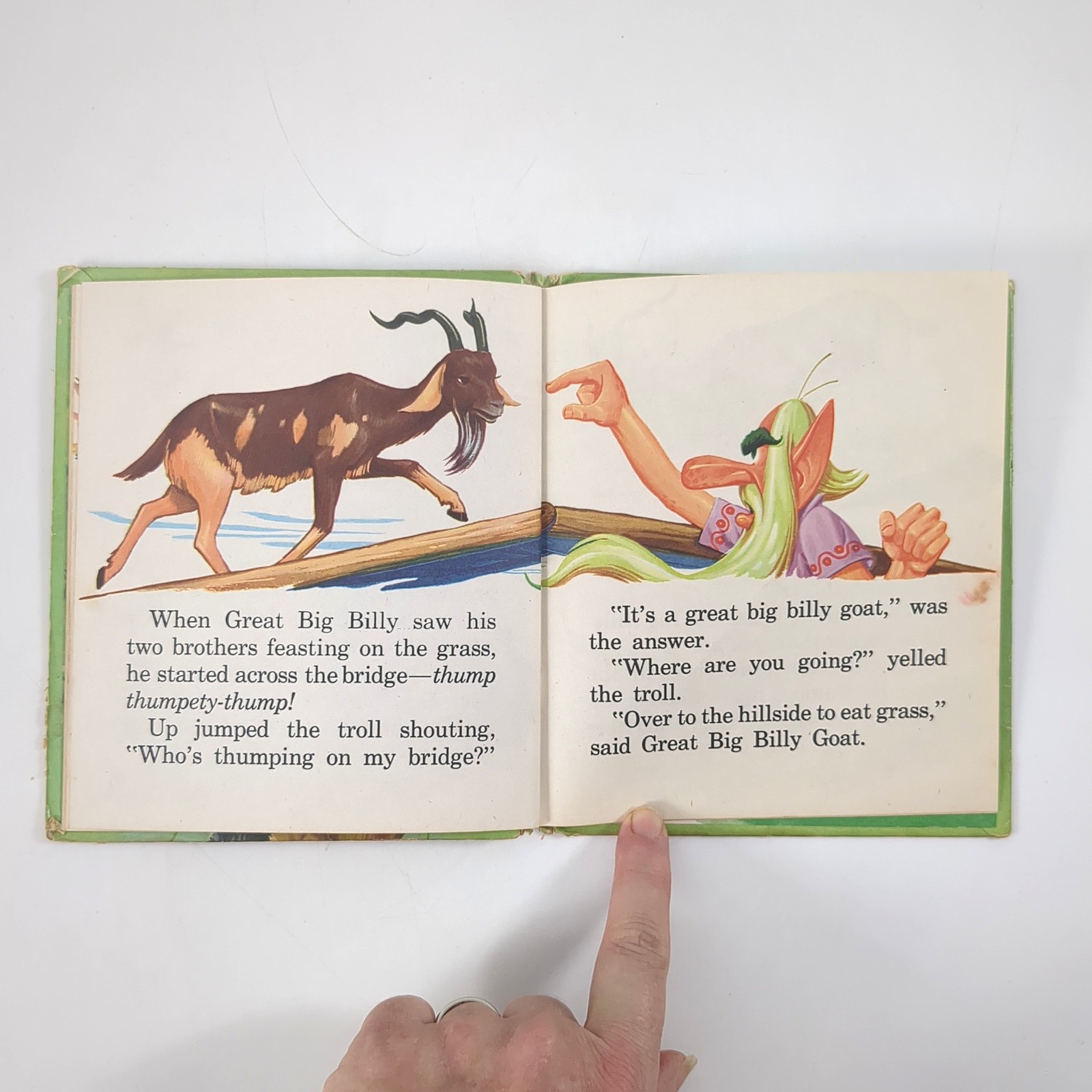 Three Billy Goats Gruff Troll Bridge Tell A Tale Picture Book Lee Ames 1954