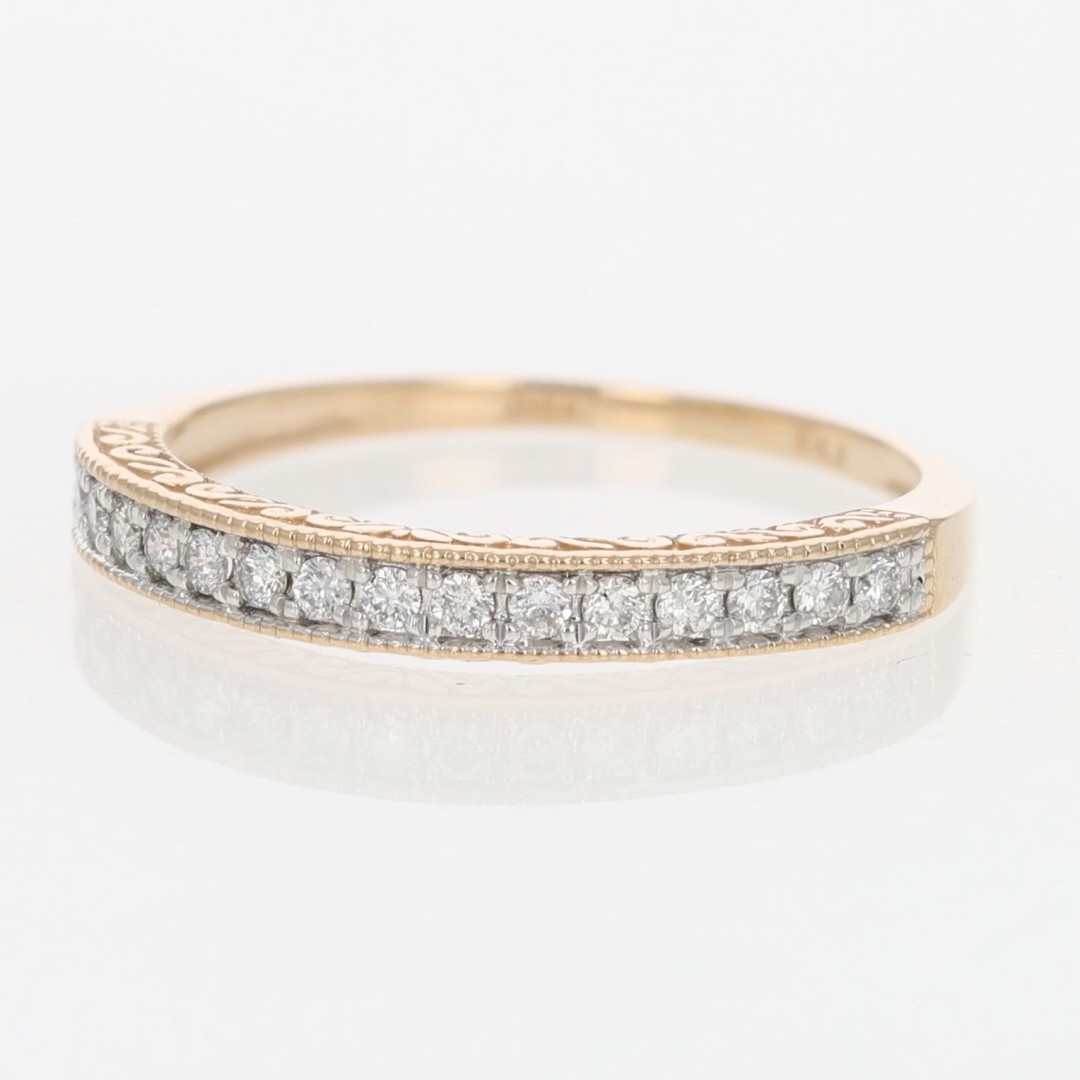 .17ctw Diamond Pavé Milgrain Scroll Wedding Band Ring 14k Rose Gold Size 7.25