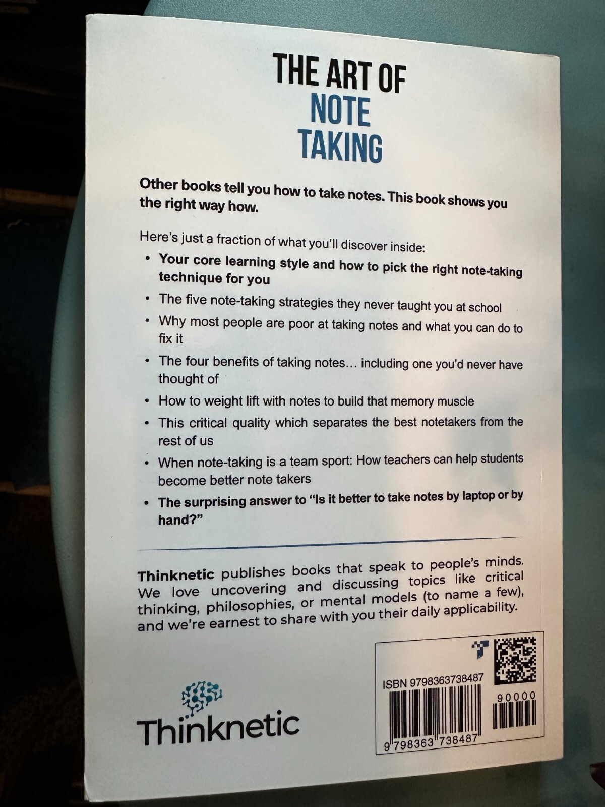 The Art Of Note Taking: Your Research-Based Guide by Thinknetic (AE677M8)