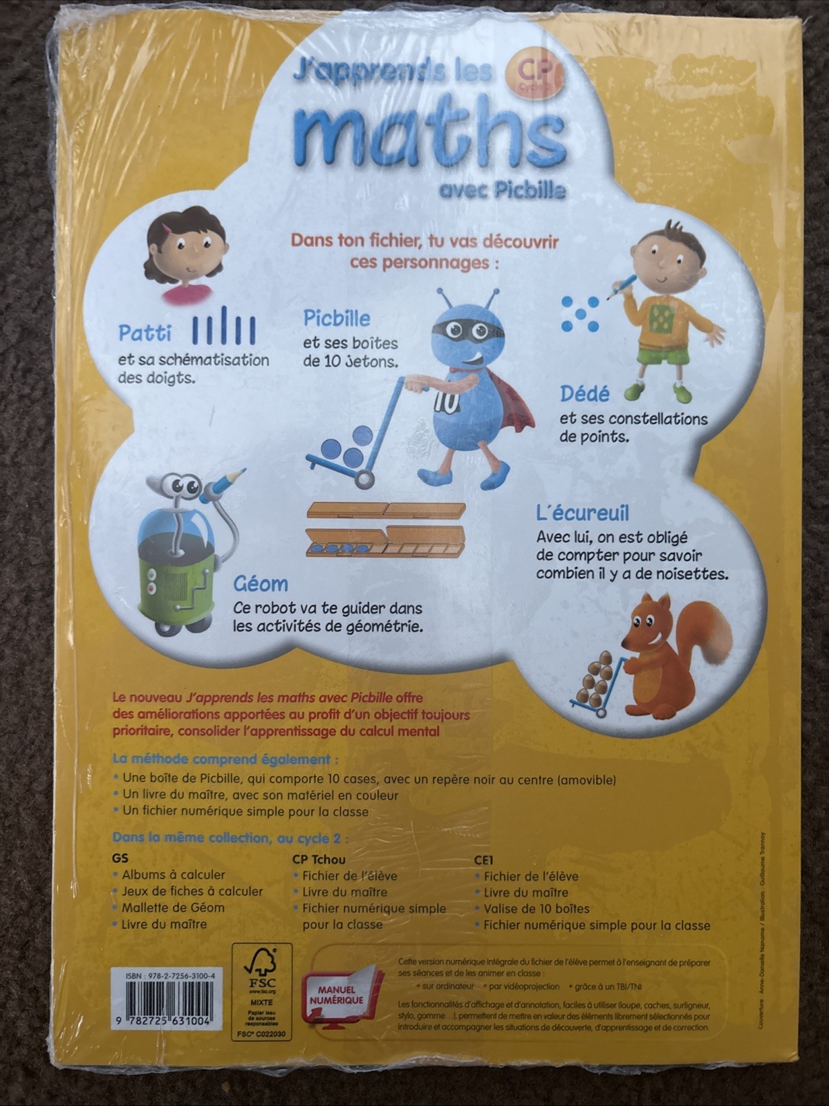 J’APPRENDS LES MATHS CP AVEC PICBILLE : PROGRAMMES 2016 By Remi Brissiaud NEW