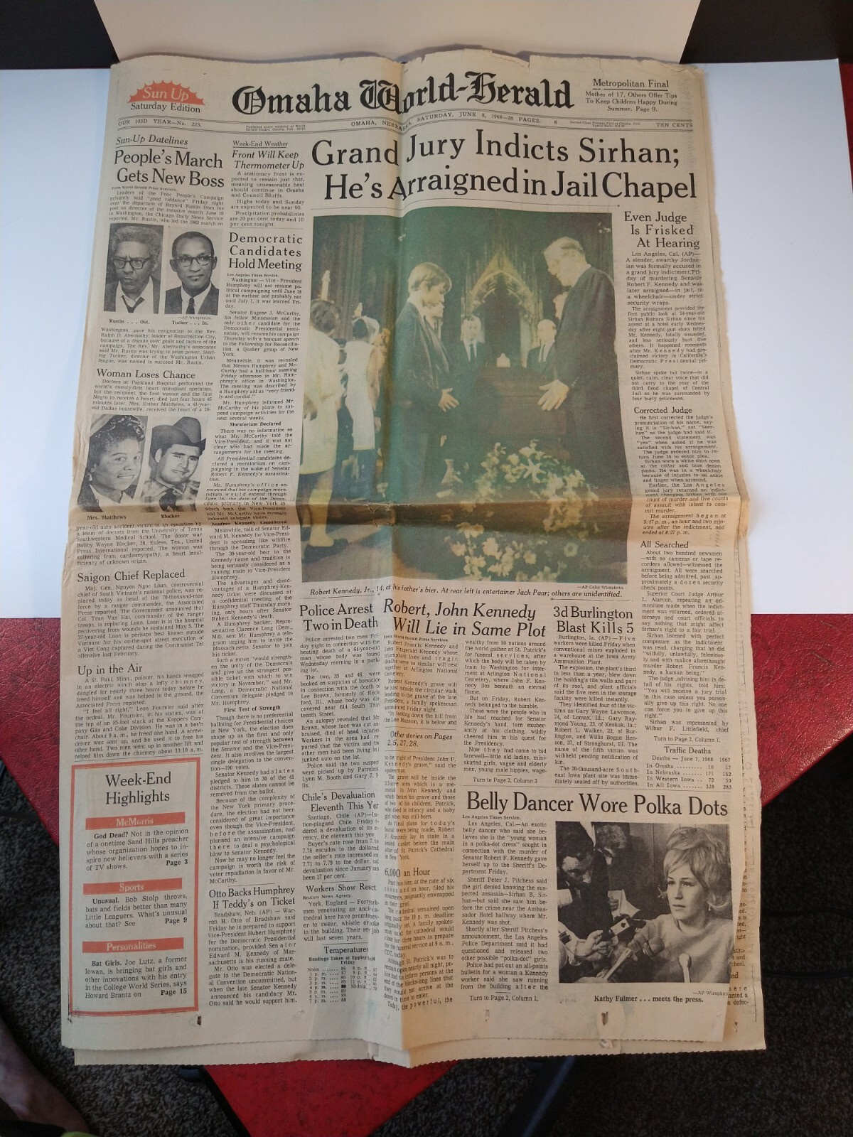 OMAHA WORLD HERALD NEWS PAPER JUNE 8, 1968 