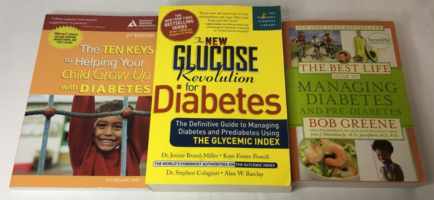 Lot of 9 DIABETES Guide Reference Books – Self Help – Health & Wellness