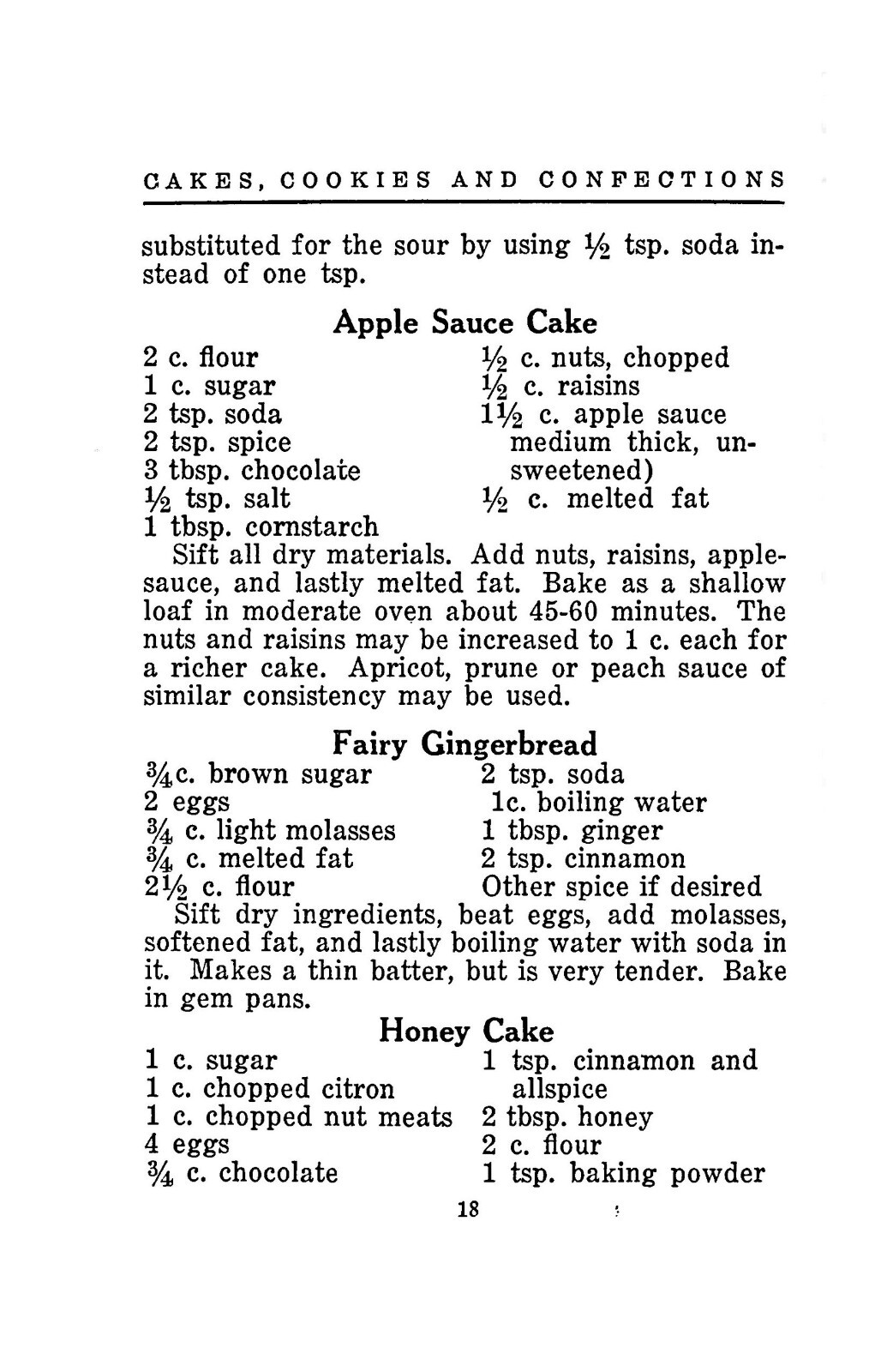 “1920” Cakes, Cookies And Confections Vintage Cook Book 73 Pages