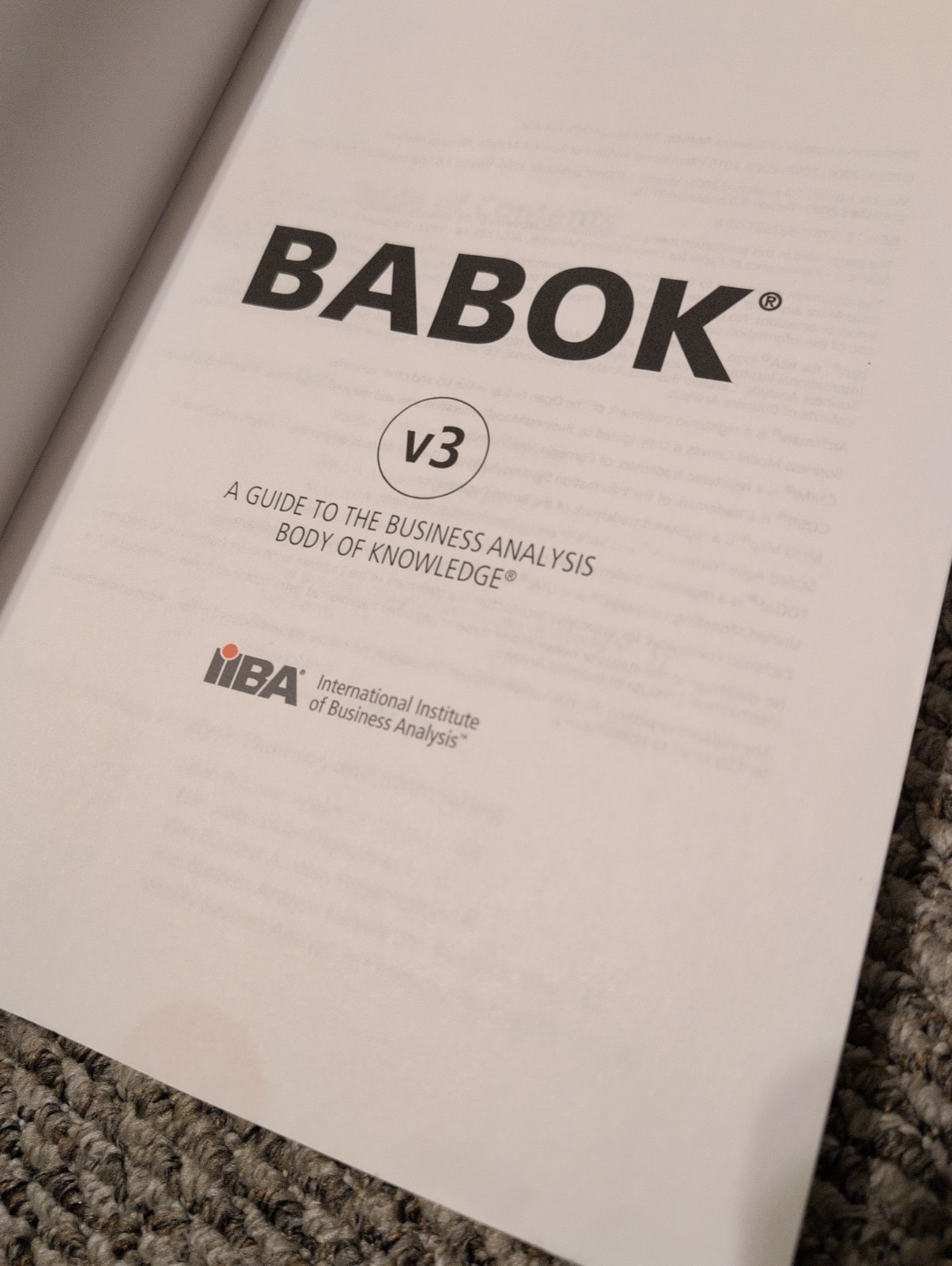 Guide to the Business Analysis Body of Knowledge Babok Guide IIBA (2015) v3