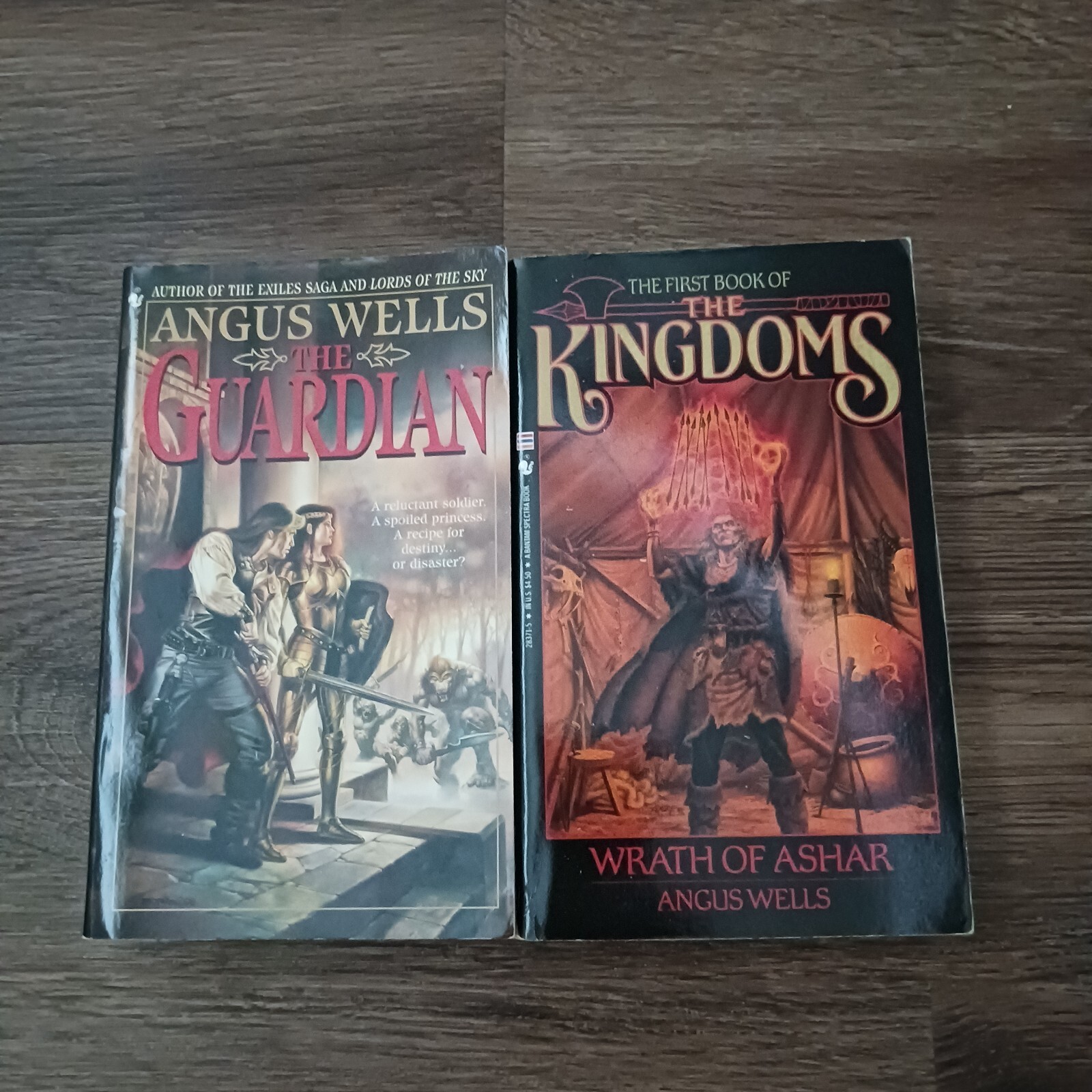 Lot of 2 Paperback Books Angus Wells Guardian Wrath of Ashar Kingdoms