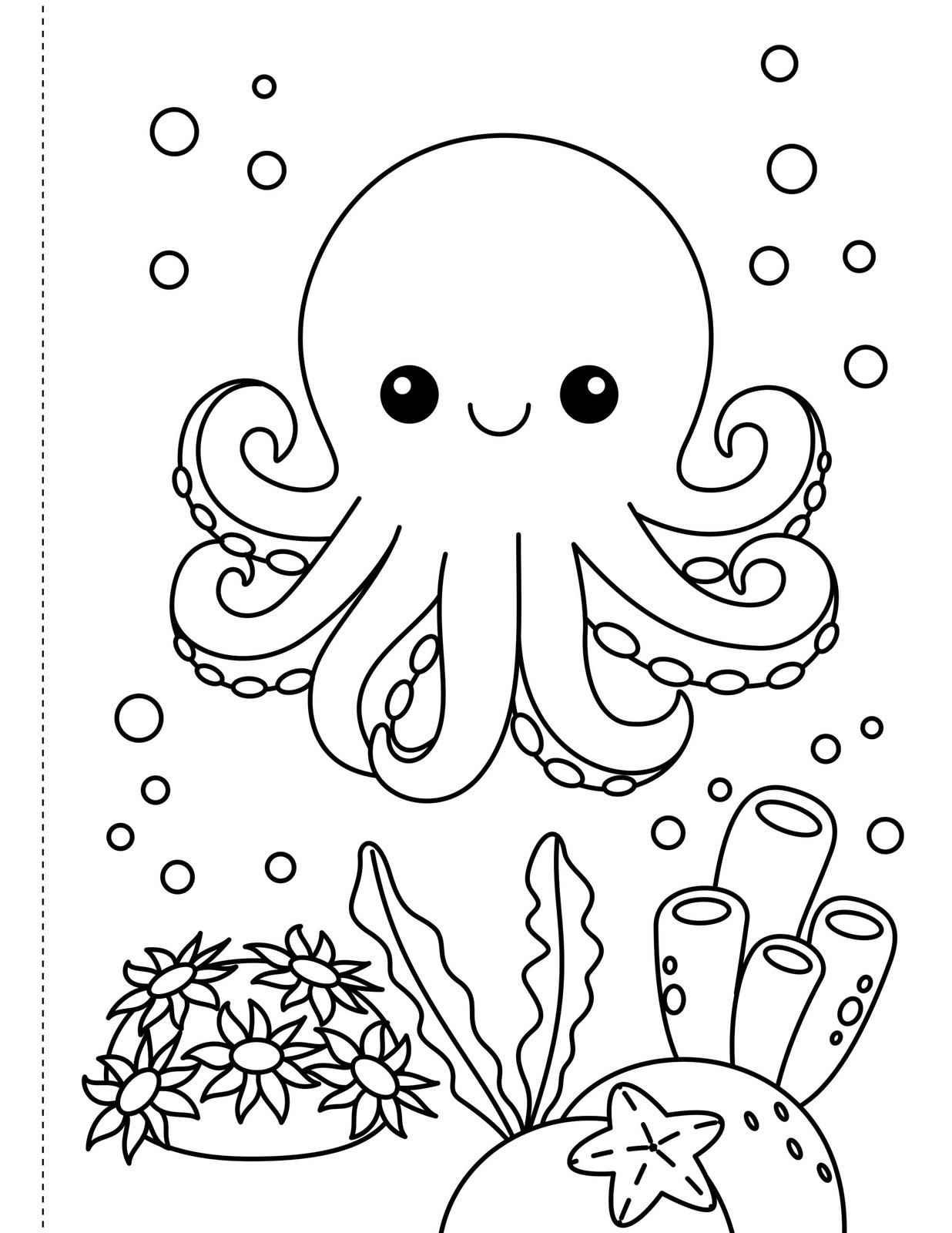 Under the Sea Coloring Book – 35 simple and bold designs for kids….