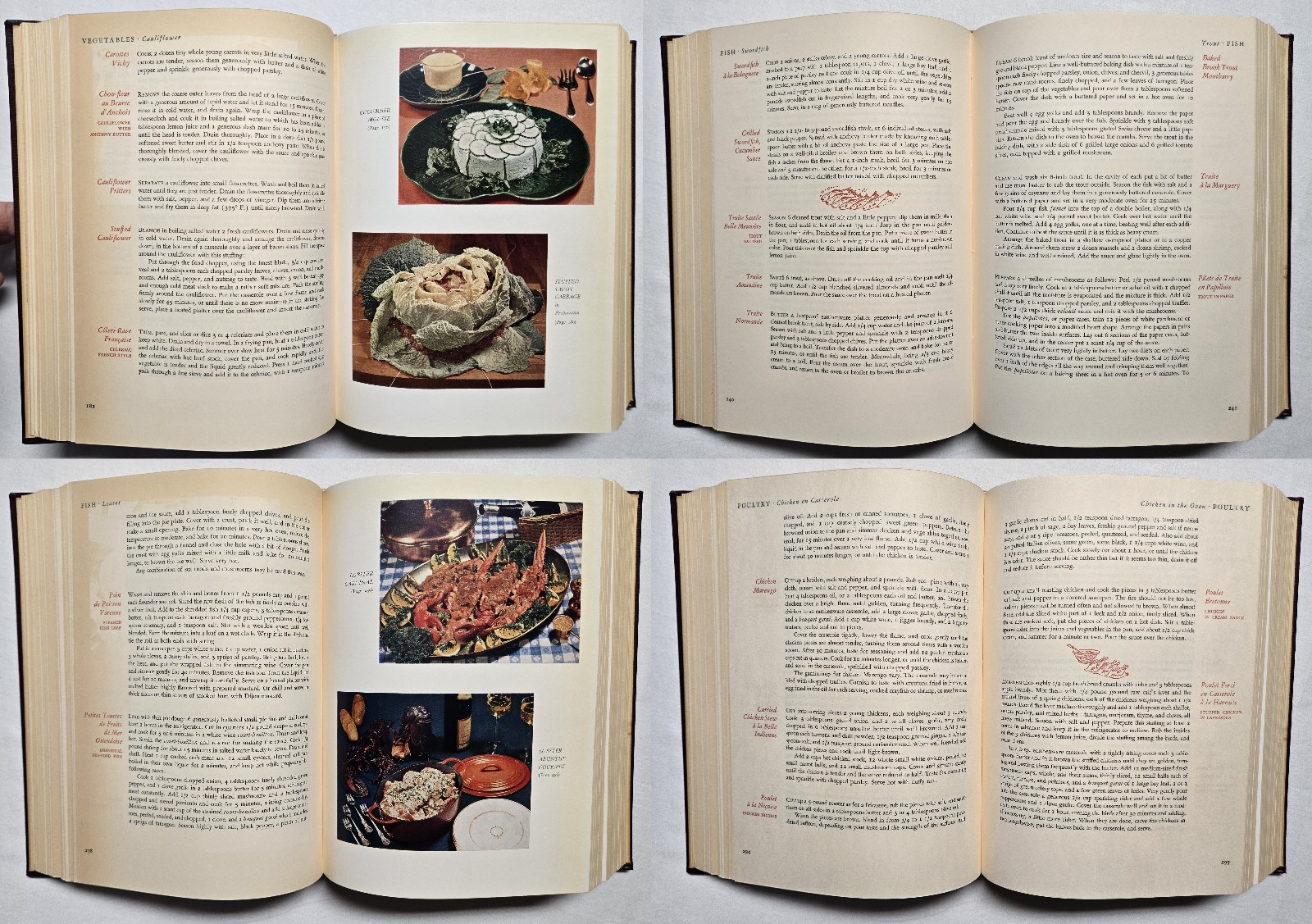 The Gourmet Cookbook Volume 1 & 2 HC Vintage Set of 2 Books