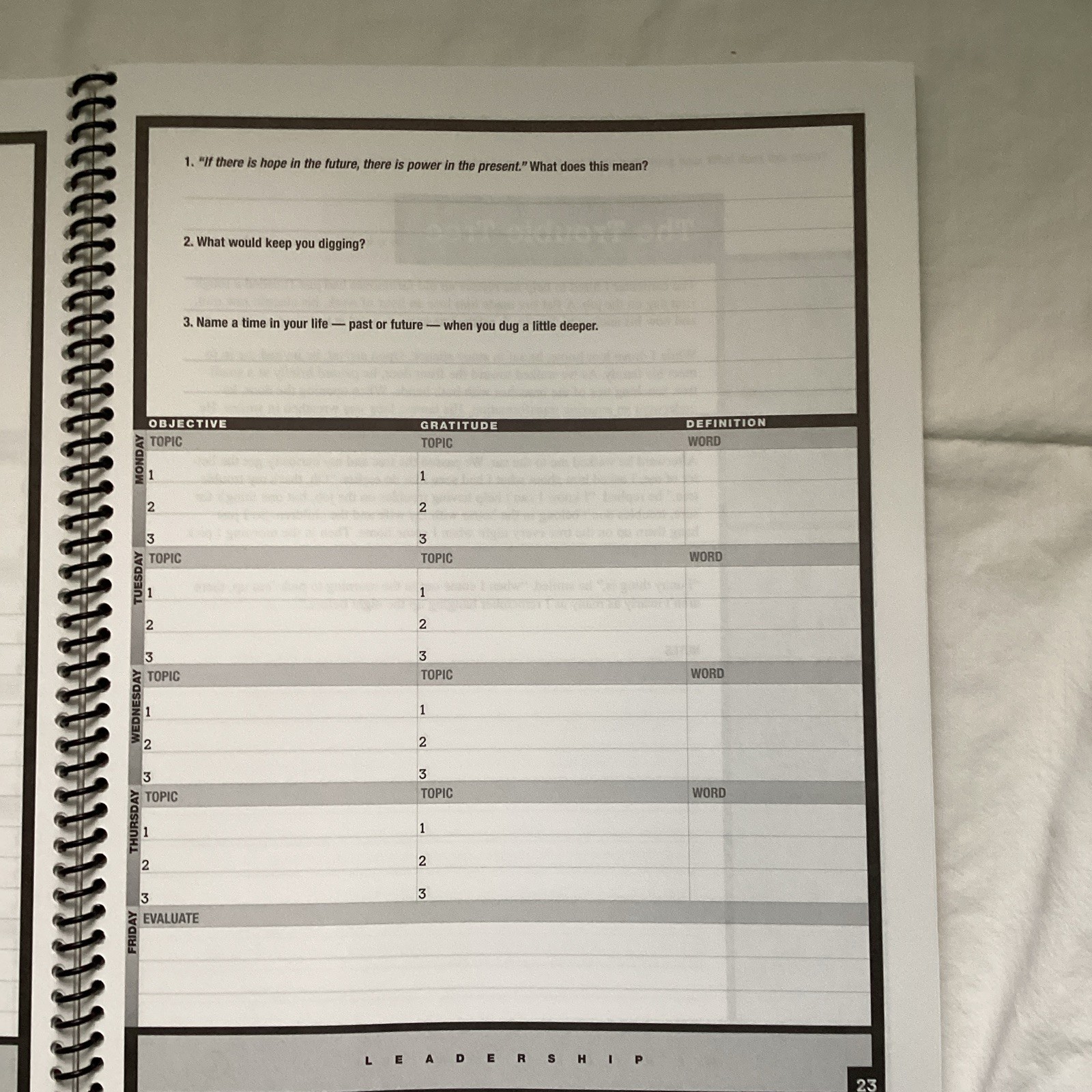 Changing Lives: Mental Training 1 Leadership & Attitude Spiral Bound Workbook