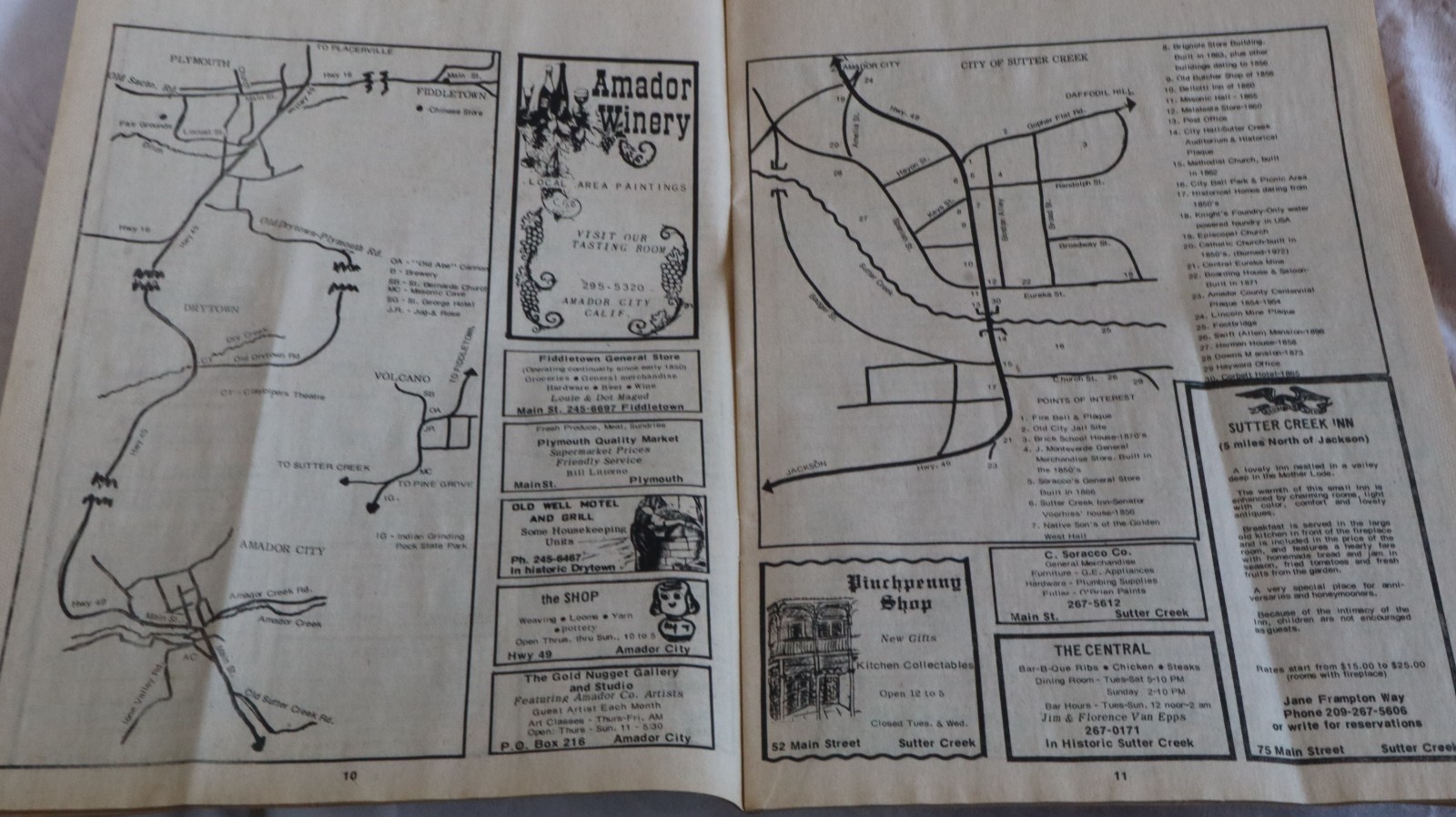 Amador County TRAVEL GUIDE 1972-73 MAPS ADS HISTORY THE MOTHER LODE HWY 88 b1