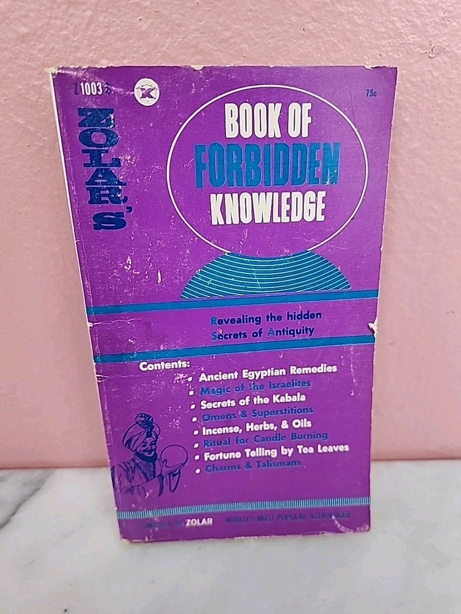 Book of Forbidden Knowledge Zolar 1970 Vintage Occult Astrology Magic Paperback