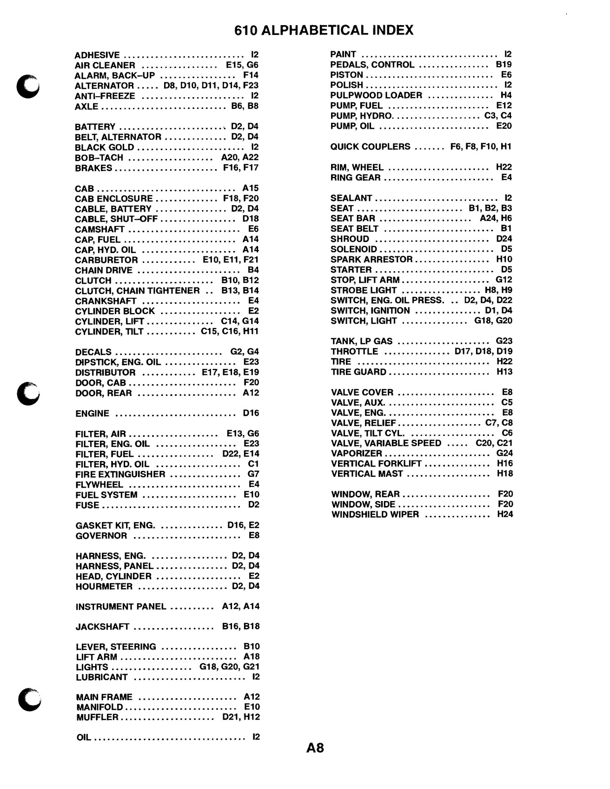 BOBCAT 610 Parts Manual 1999 – STEEL WIRE BOUND – PROTECTIVE COVERS