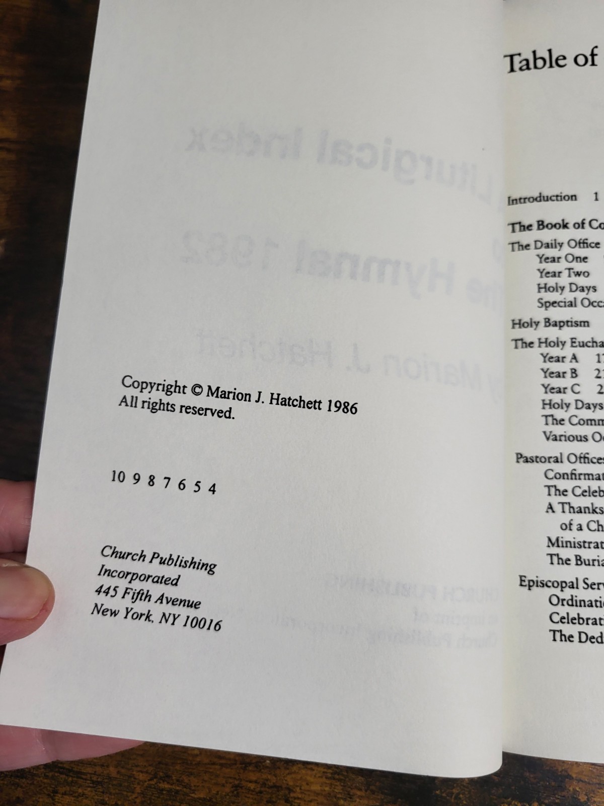 A Liturgical Index to the Hymnal 1982 Hatchett hymn planning prayer music church