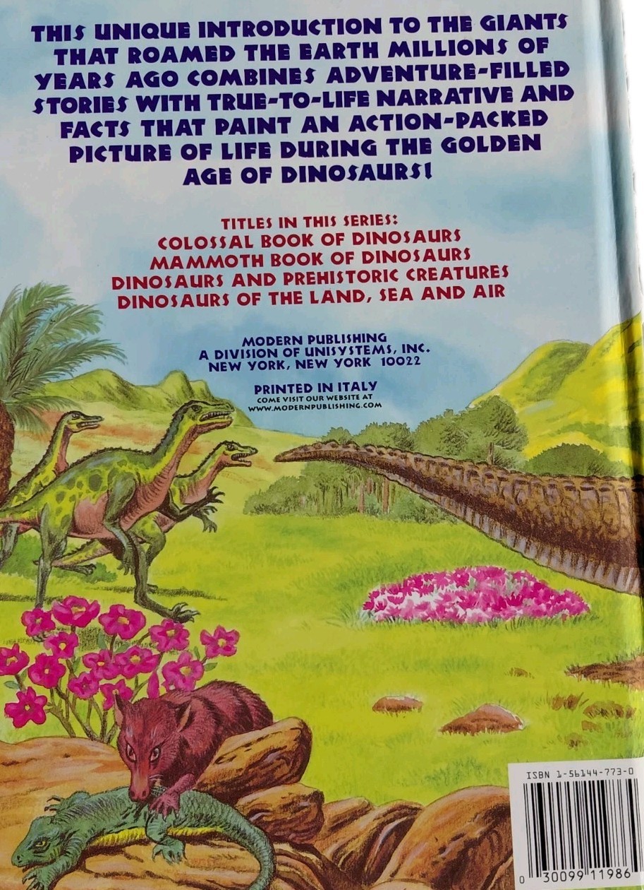 Vintage Dinosaur Book Hardcover Prehistoric Creatures Retro Classic Paleoart