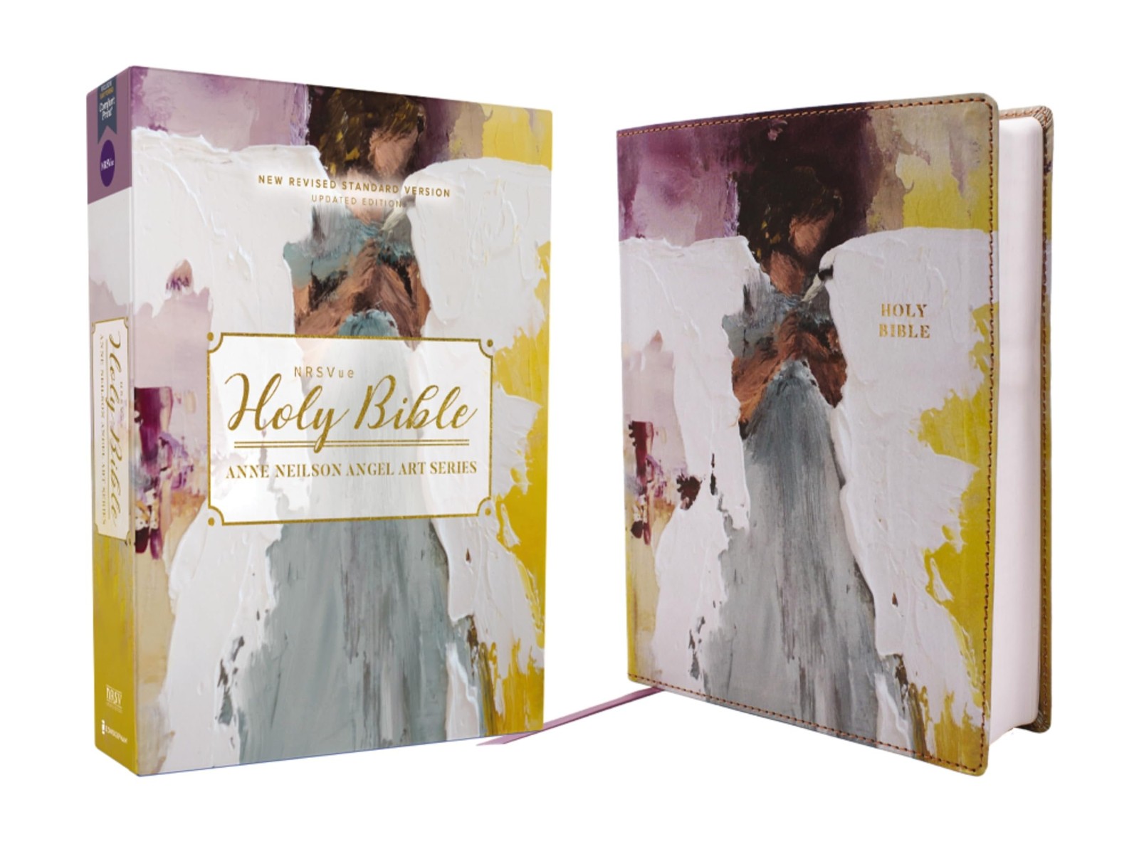 NRSVue, Holy Bible, Anne Neilson Angel Art Series, Leathersoft, Multi-Purple,…