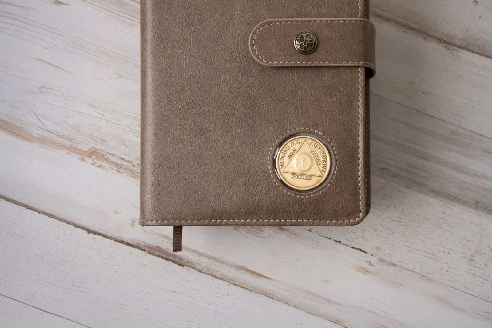 AA Big Book Cover & 12 Steps Traditions Set, Fits 2 Hardcover Books, Coin Holder