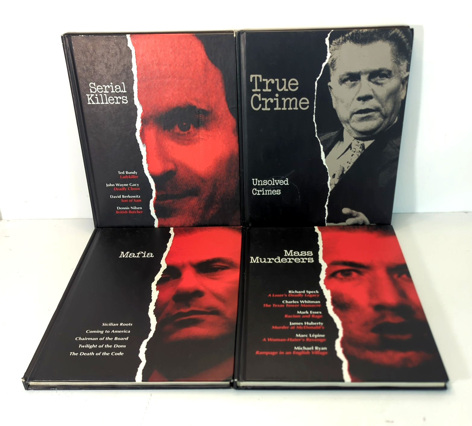 True Crime Serial Killer, Unsolved Crimes, Mafia, Mass Murderers 4 HC Books Used