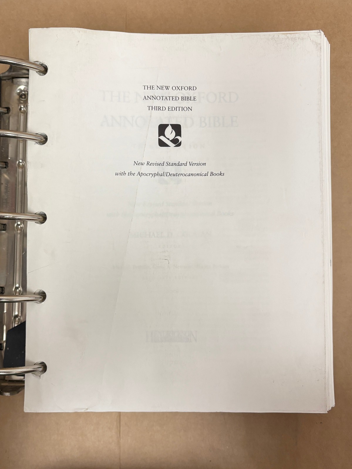 The New Oxford Annotated Bible Hendrickson Bibles NRSV 3rd Edition Apocrypha