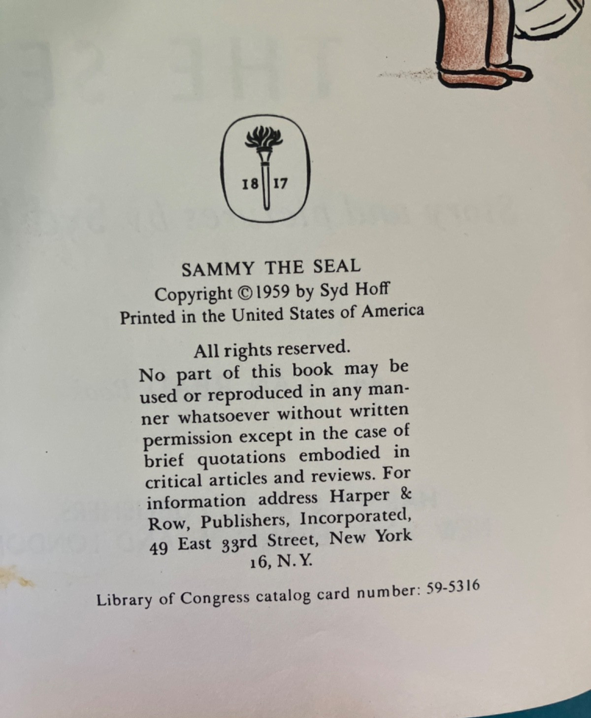 Syd Hoff Book Lot (“Danny The Dinosaur” & “Sammy The Seal”) 1958 & 1959 HC