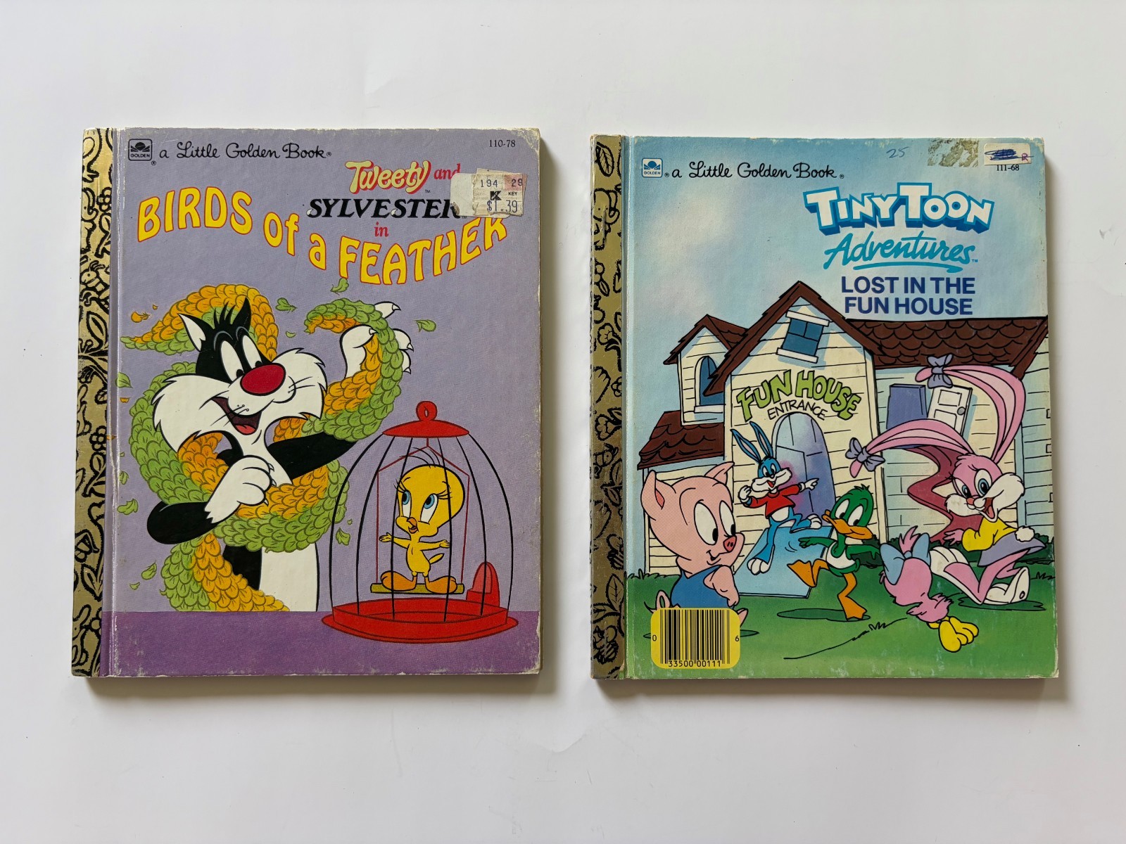 Lot of 3 Vintage Looney Tunes Books – 2 Golden Books – Sylvester, Tiny Toon, etc