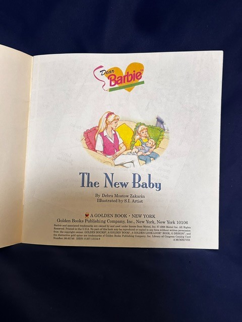 1998 A Edition Barbie The New Baby Golden Books Special Edition Paperback