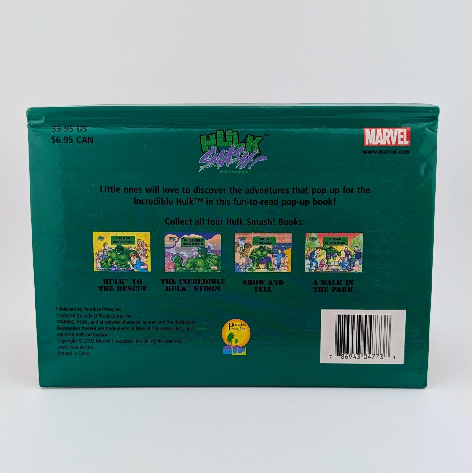 Hulk Smash Show And Tell Pop-up Books 2002 Marvel Paradise Press Kids Book