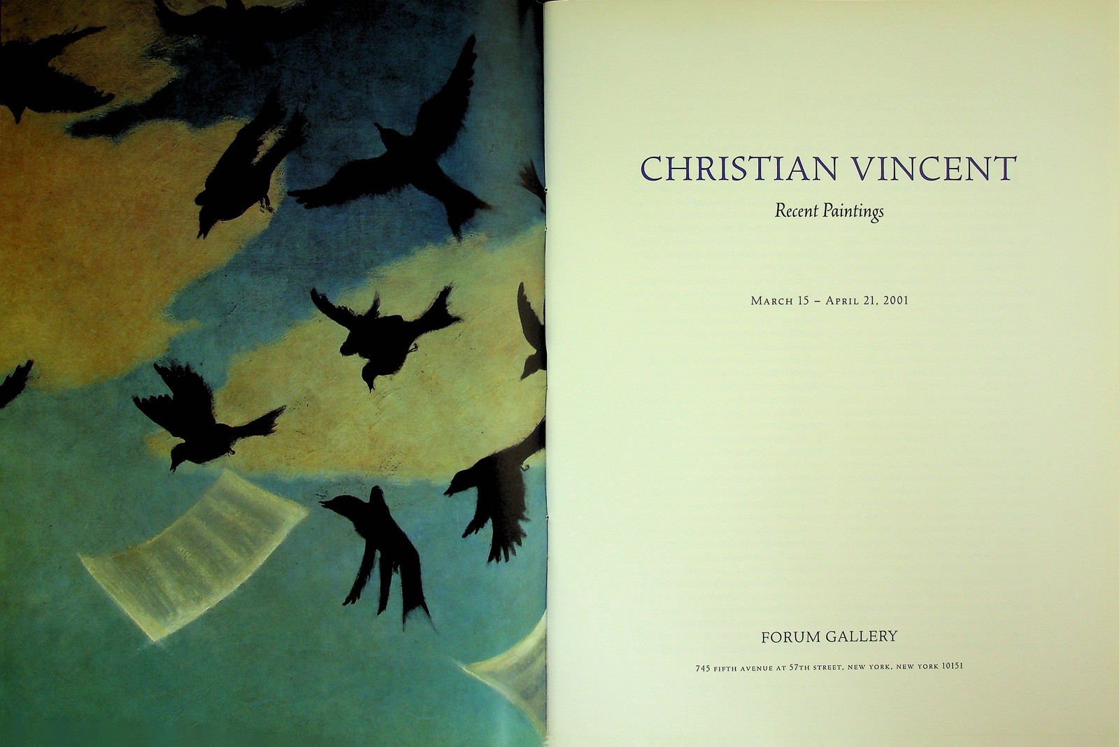 Christian Vincent Recent Paintings Forum Gallery 2001 Exhibition Catalog Fishko