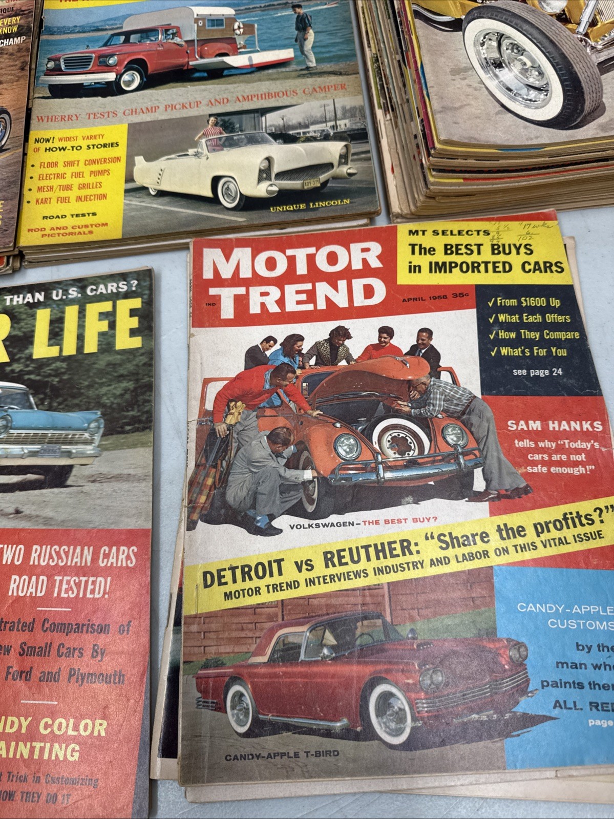 Lot Of 38 VTG Magazines-20 Car Craft 1959-63,5 Cars,3 MotorTrend 1958-64,10 Misc